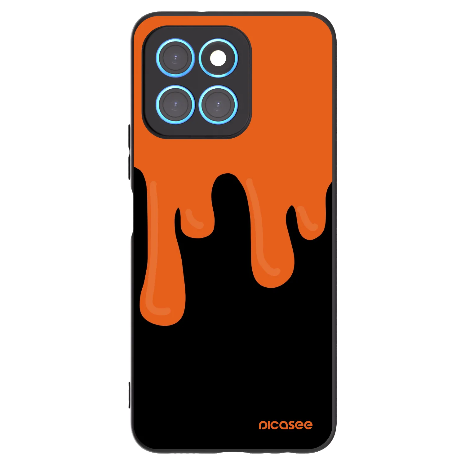Picasee crna silikonska maskica za Honor X8 5G - Orange spooky