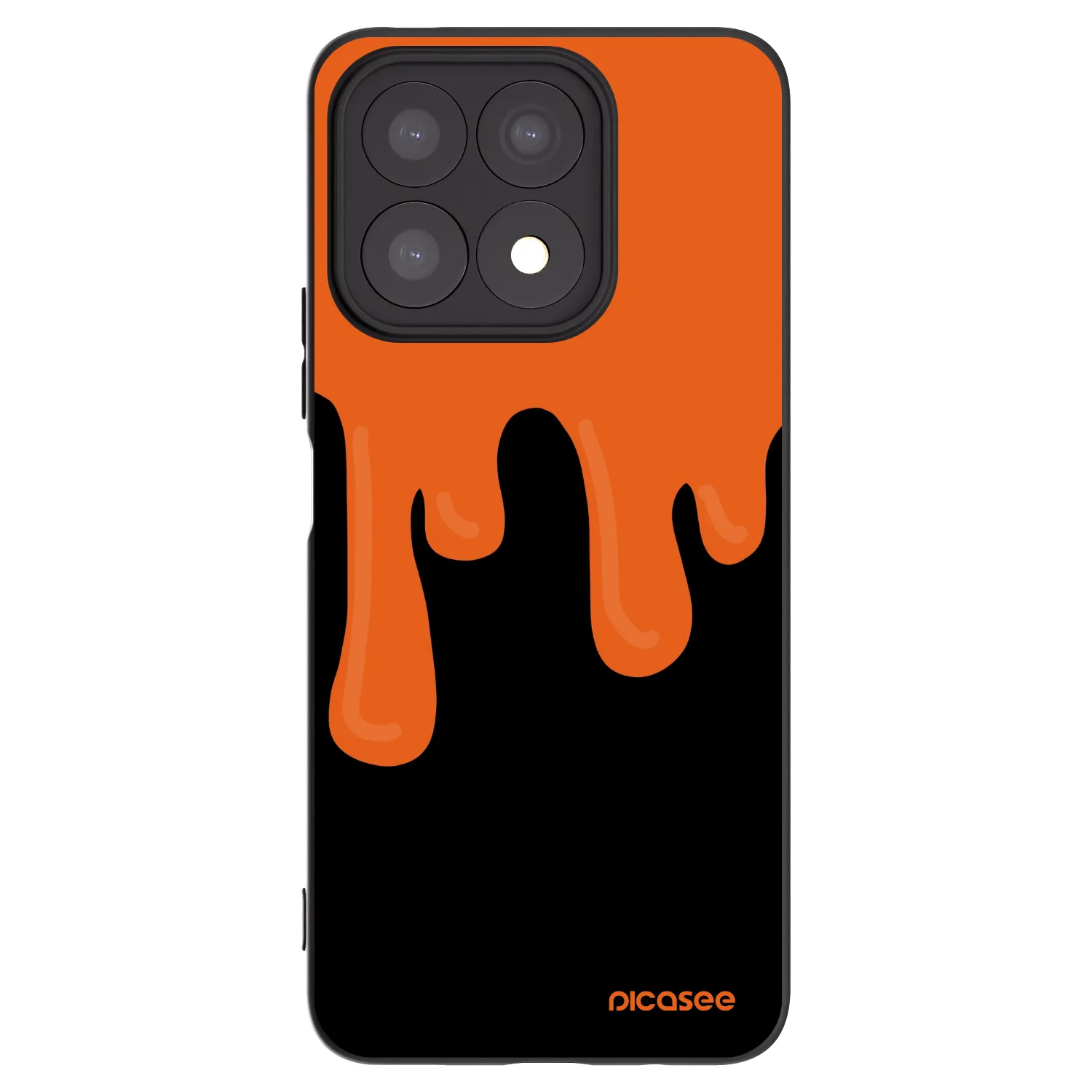 Picasee crna silikonska maskica za Honor X8a - Orange spooky