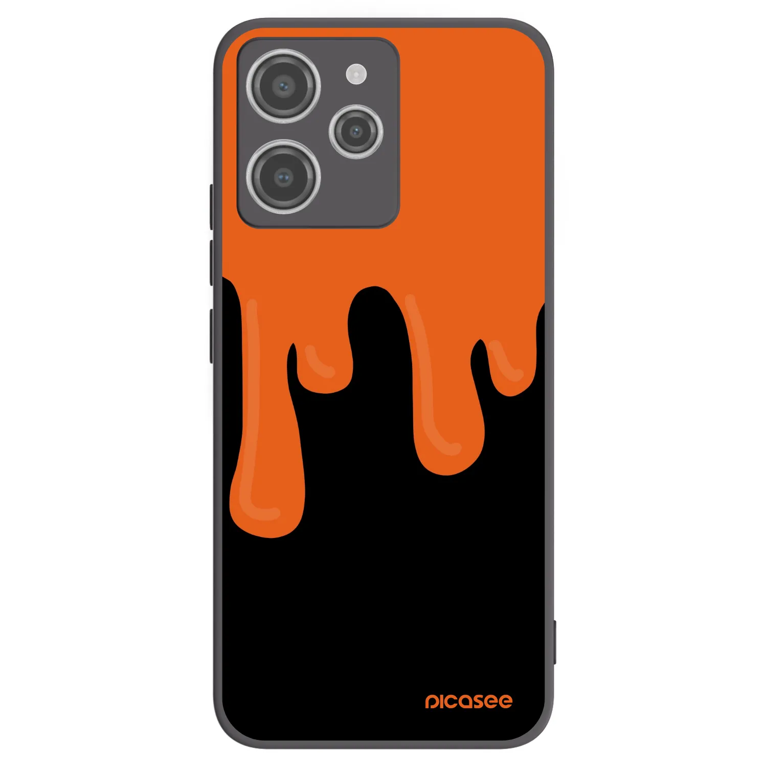 Picasee crna silikonska maskica za Xiaomi Redmi 12 4G - Orange spooky