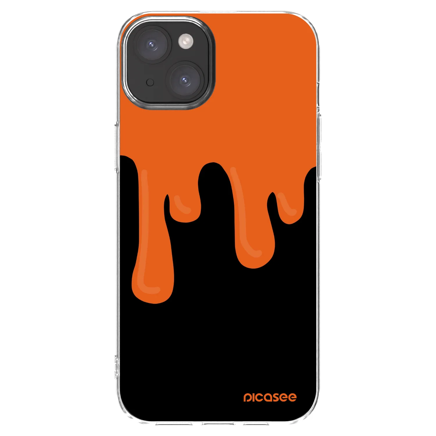 Picasee silikonska prozirna maskica za Apple iPhone 15 Plus - Orange spooky