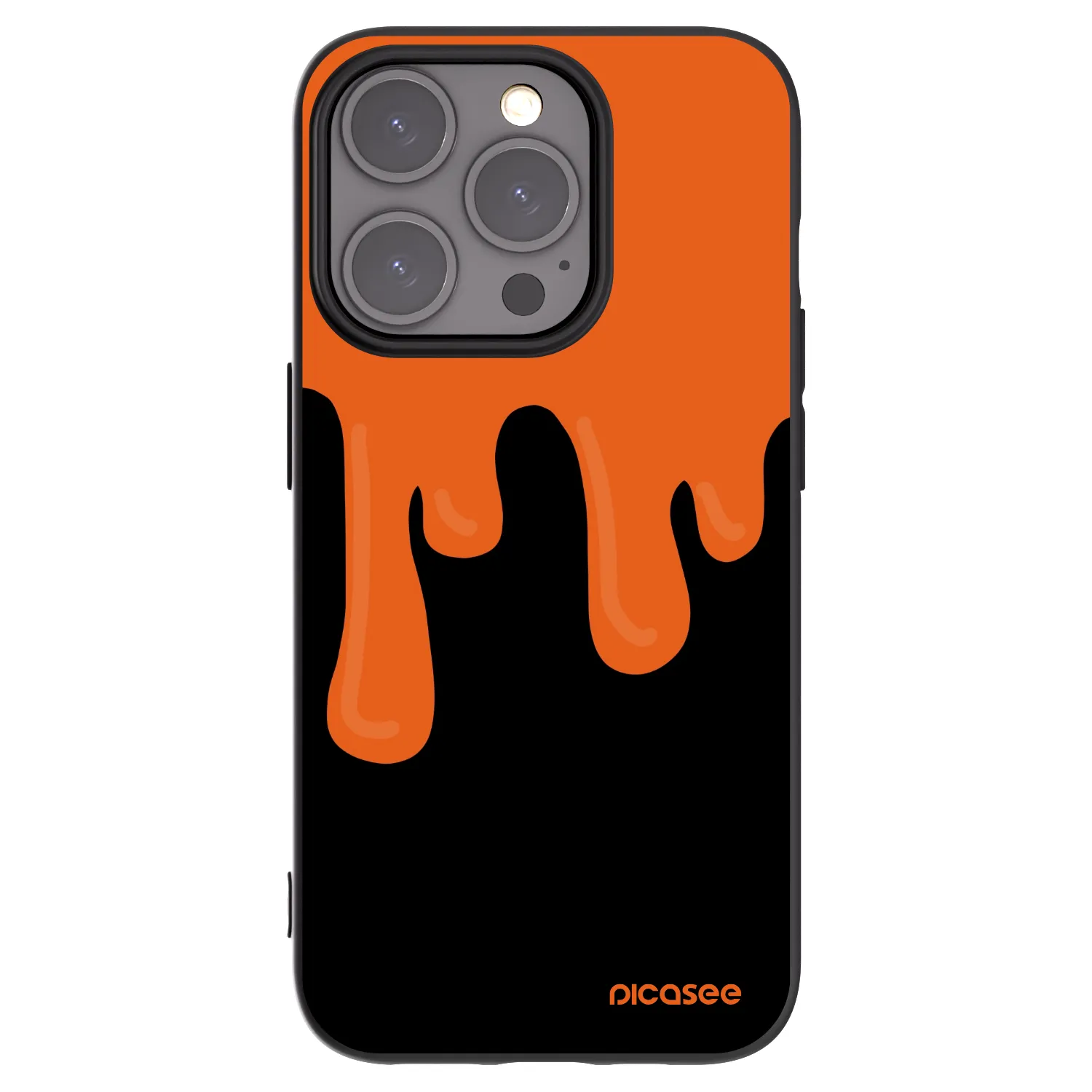 Picasee crna silikonska maskica za Apple iPhone 15 Pro - Orange spooky