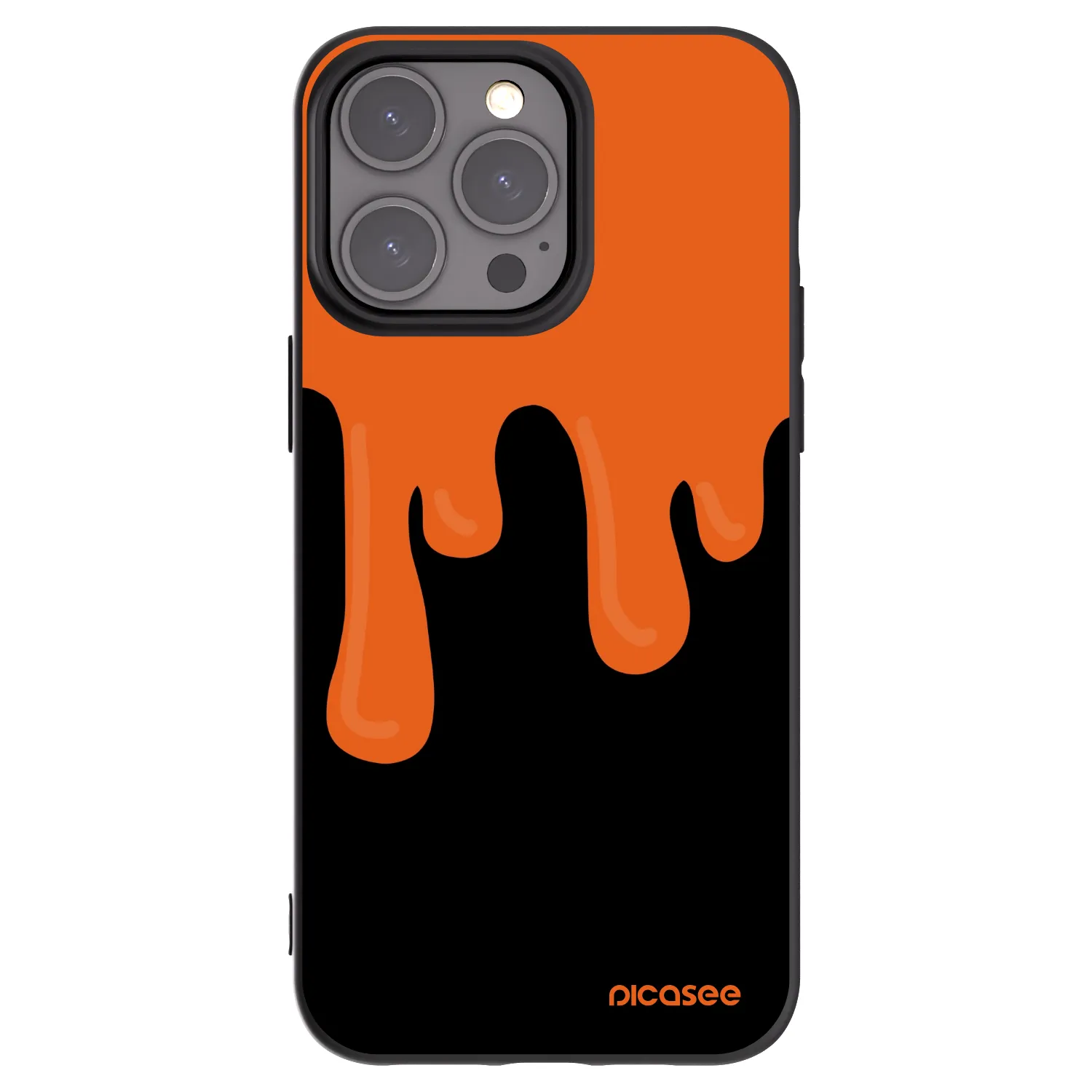 Picasee crna silikonska maskica za Apple iPhone 15 Pro Max - Orange spooky