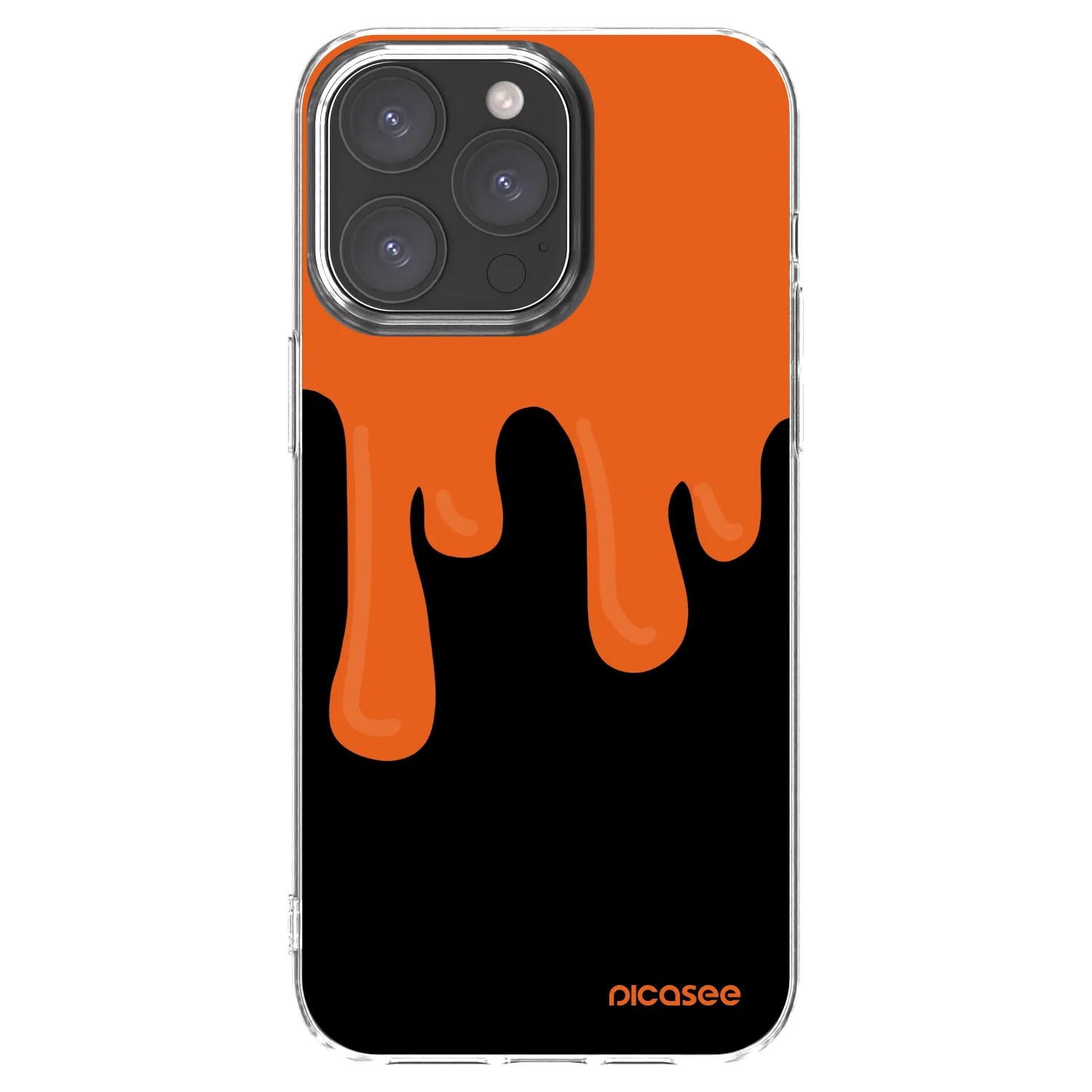 Picasee silikonska prozirna maskica za Apple iPhone 15 Pro Max - Orange spooky