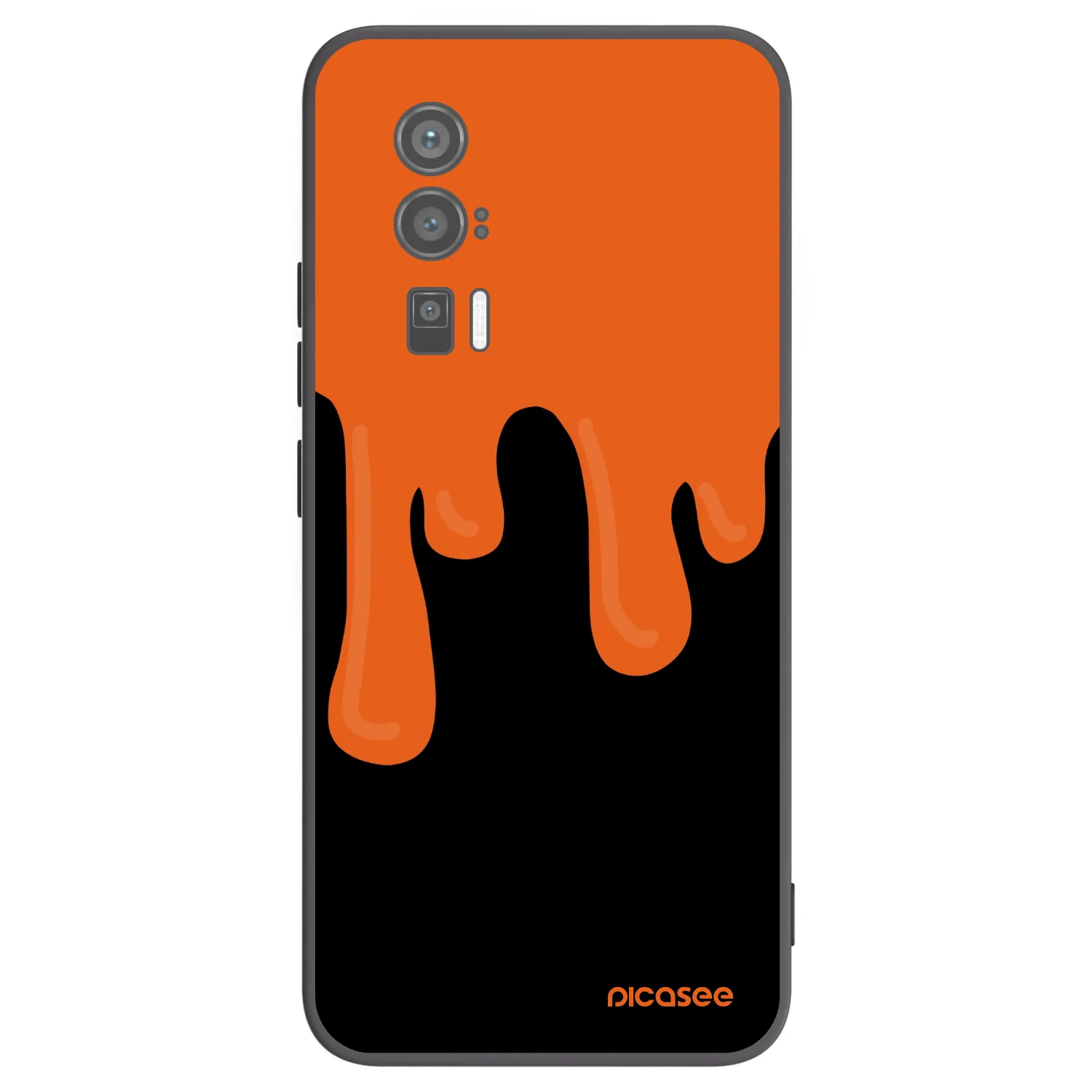 Picasee crna silikonska maskica za Xiaomi Poco F5 Pro 5G - Orange spooky