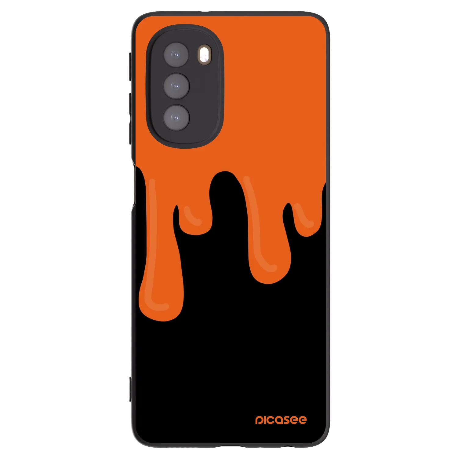 Picasee crna silikonska maskica za Motorola Moto G51 - Orange spooky