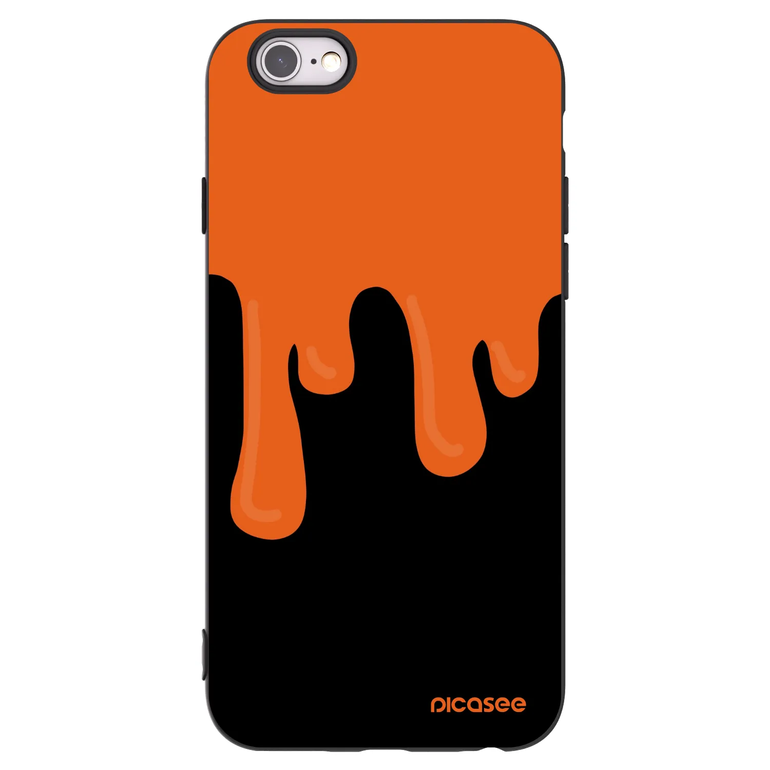 Picasee crna silikonska maskica za Apple iPhone 6/6S - Orange spooky