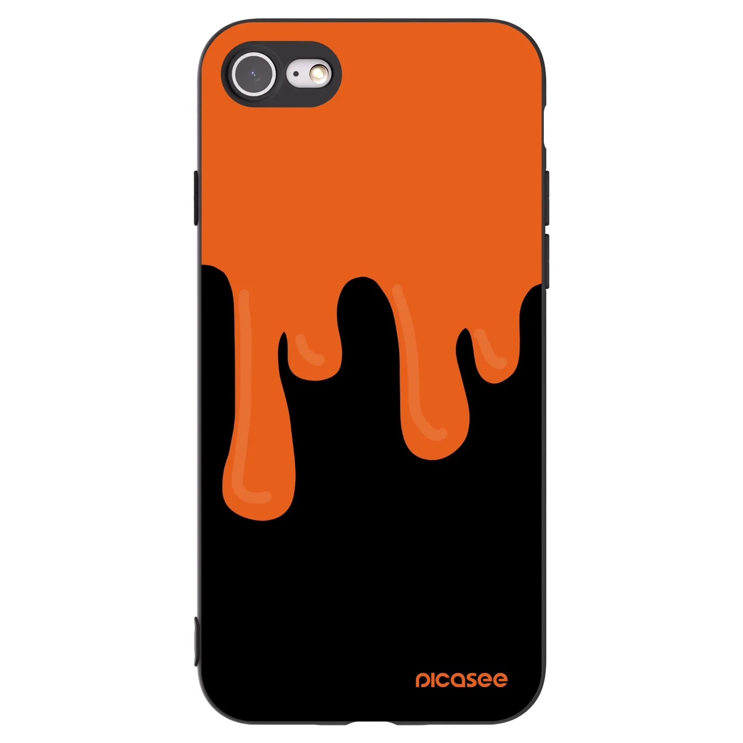 Picasee crna silikonska maskica za Apple iPhone 7 - Orange spooky