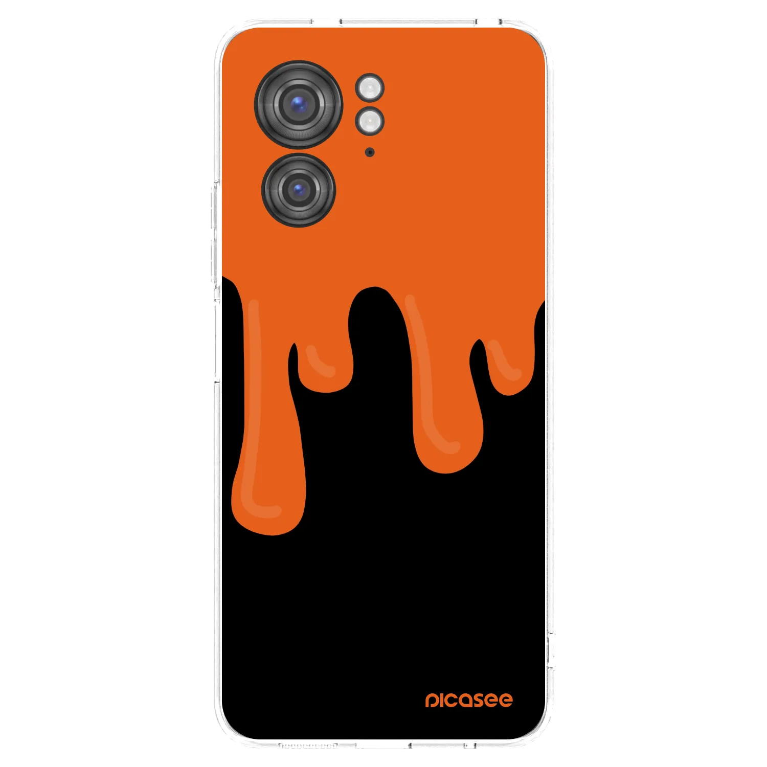 Picasee silikonska prozirna maskica za Motorola Edge 40 - Orange spooky