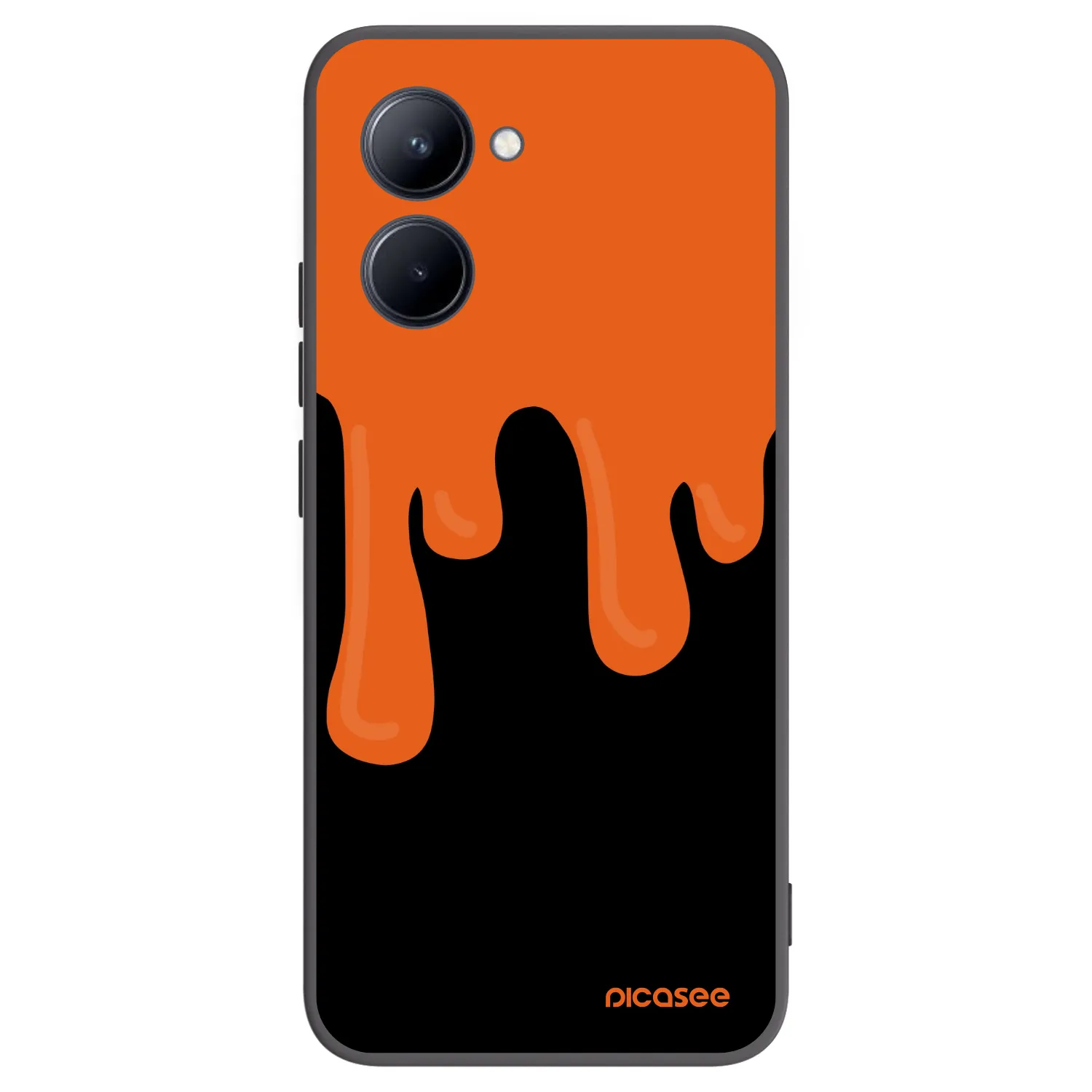 Picasee crna silikonska maskica za Realme C33 (2023) - Orange spooky