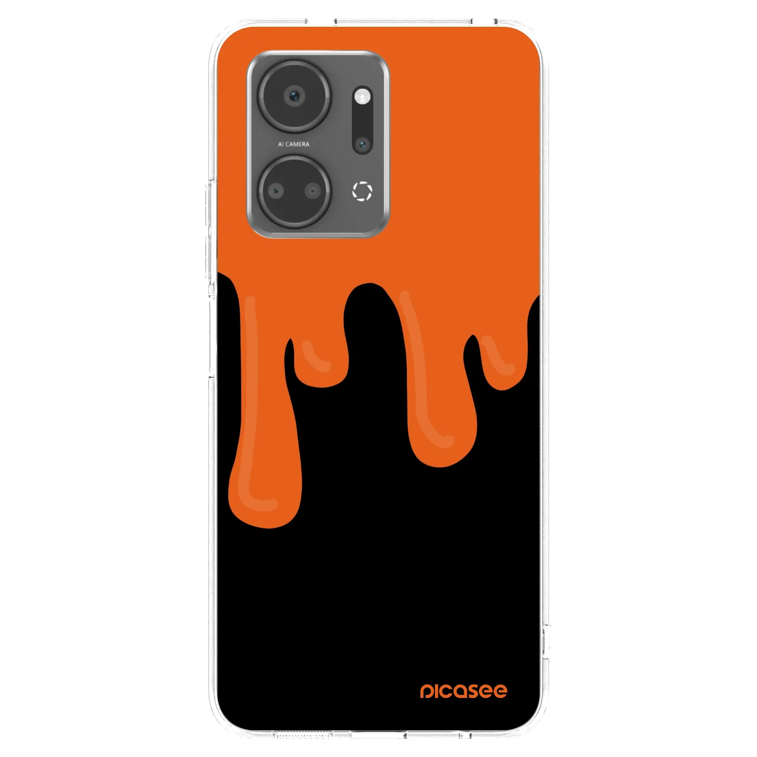 Picasee silikonska prozirna maskica za Honor X7a - Orange spooky