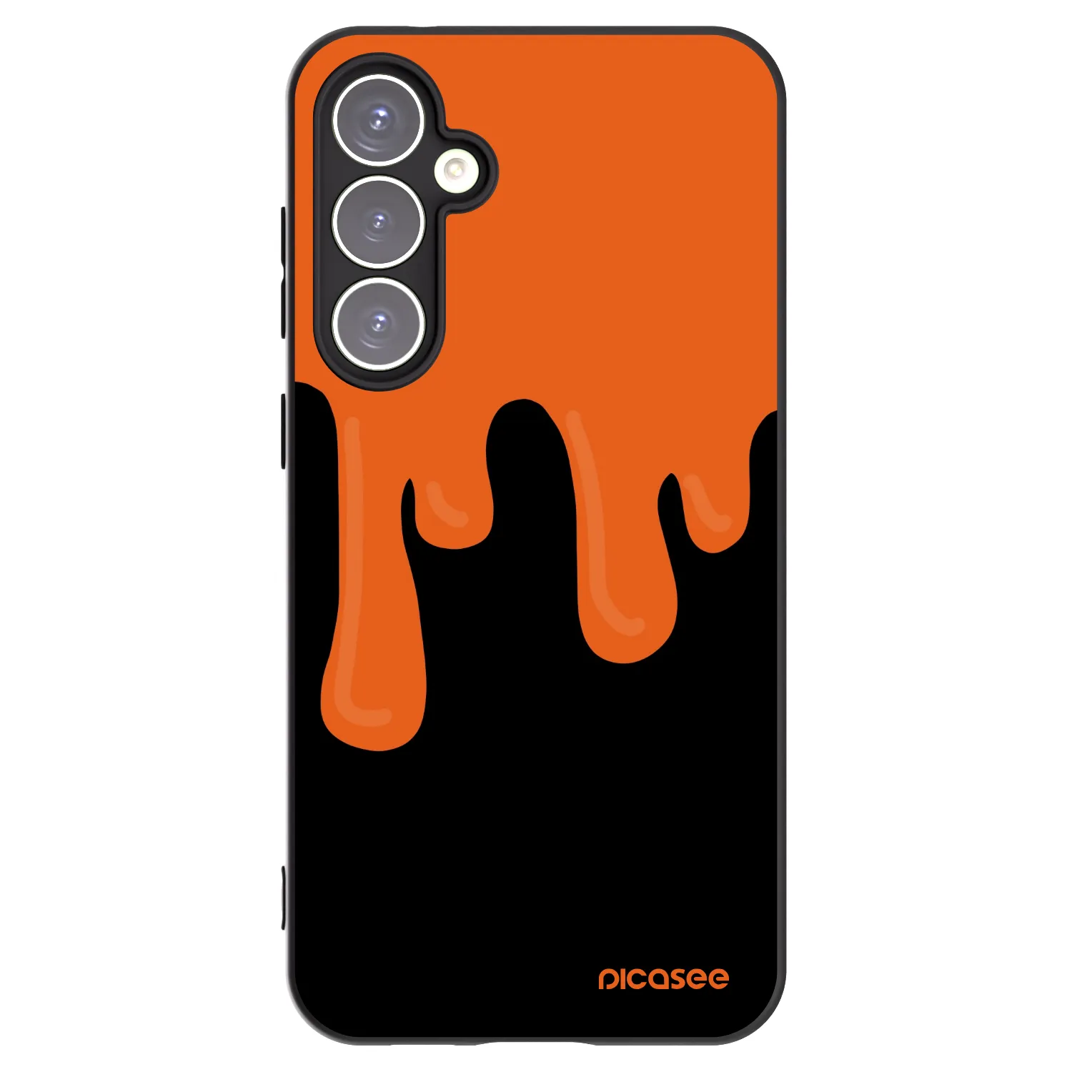 Picasee crna silikonska maskica za Samsung Galaxy S23 FE S711B - Orange spooky