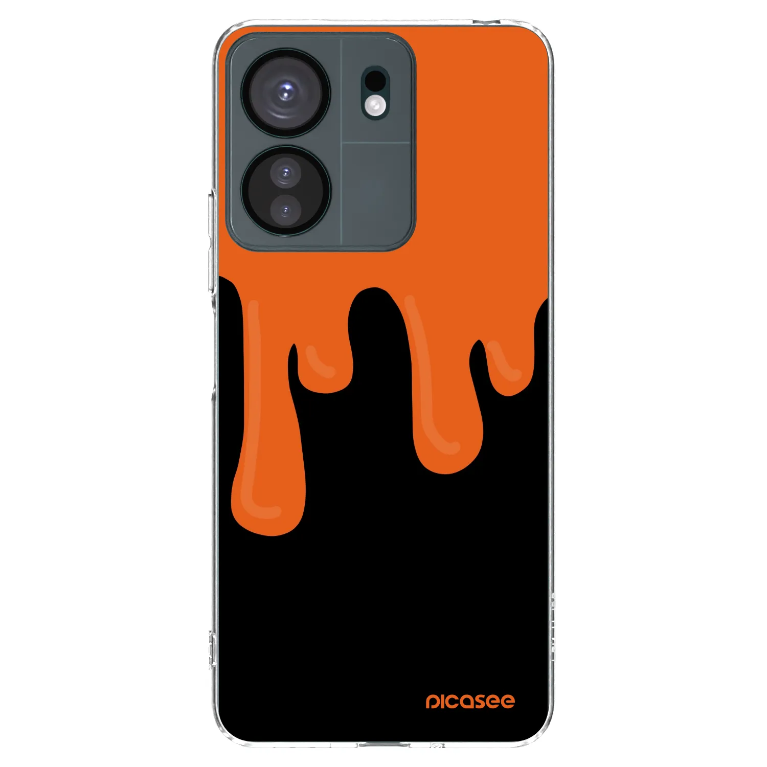 Picasee silikonska prozirna maskica za Xiaomi Redmi 13C 4G - Orange spooky