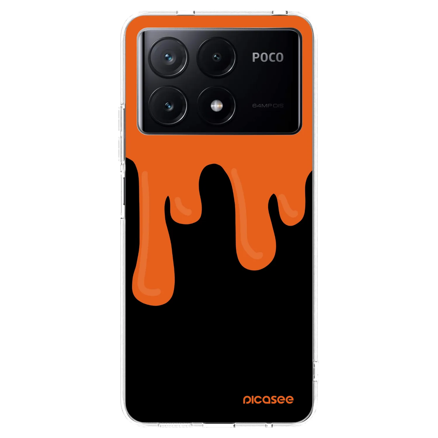 Picasee silikonska prozirna maskica za Xiaomi Poco X6 Pro - Orange spooky
