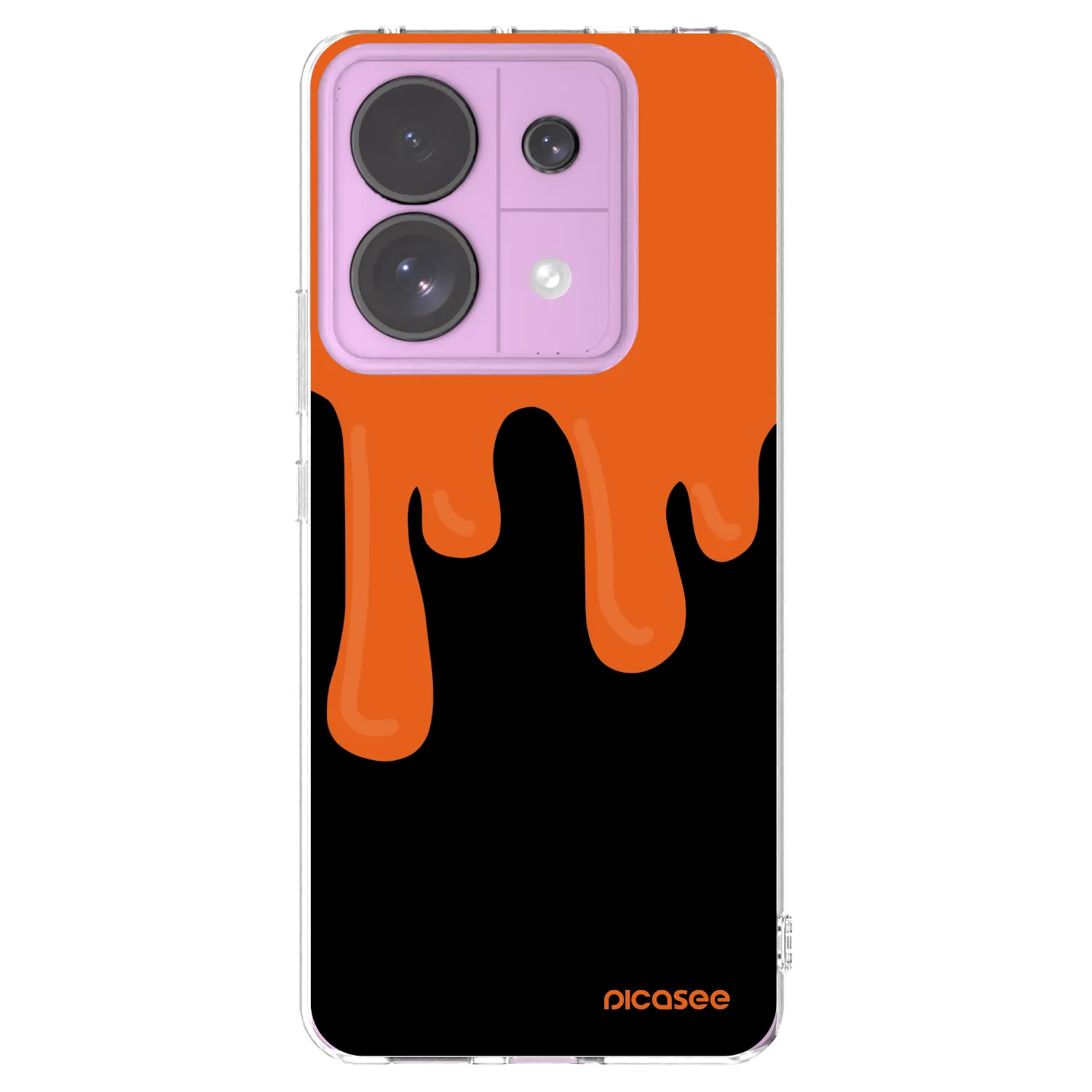 Picasee silikonska prozirna maskica za Xiaomi Redmi Note 13 Pro 5G - Orange spooky