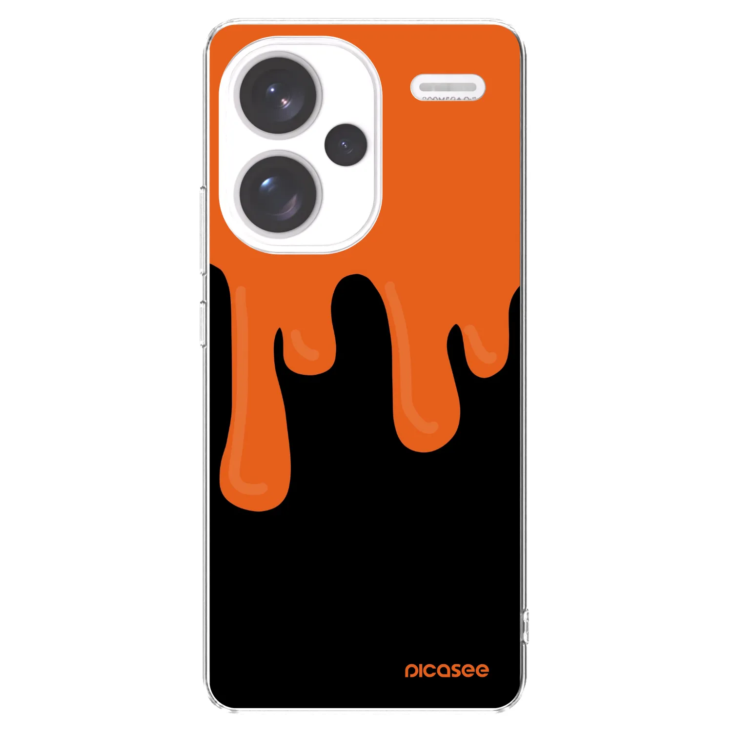 Picasee silikonska prozirna maskica za Xiaomi Redmi Note 13 Pro+ 5G - Orange spooky