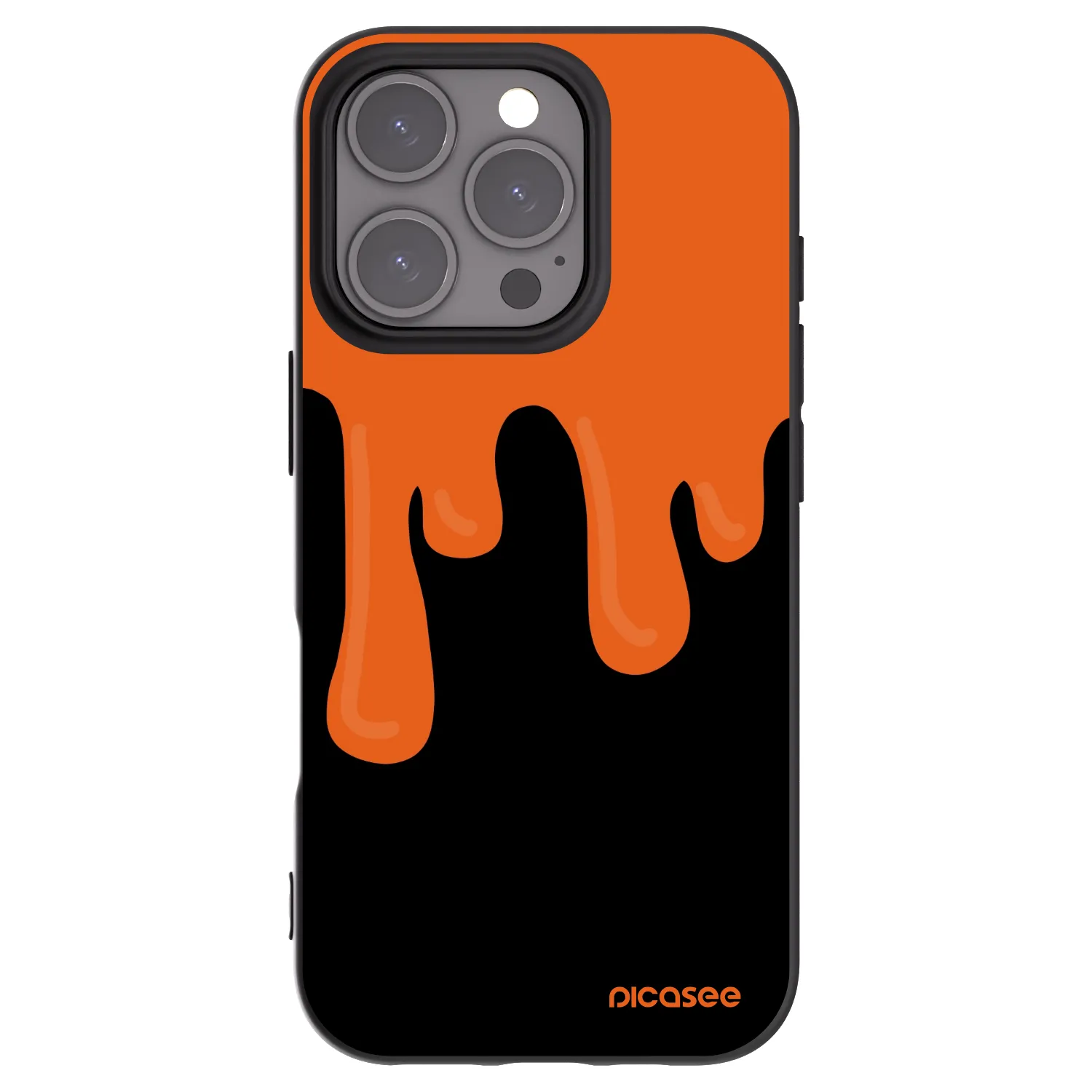 Picasee crna silikonska maskica za Apple iPhone 16 Pro - Orange spooky