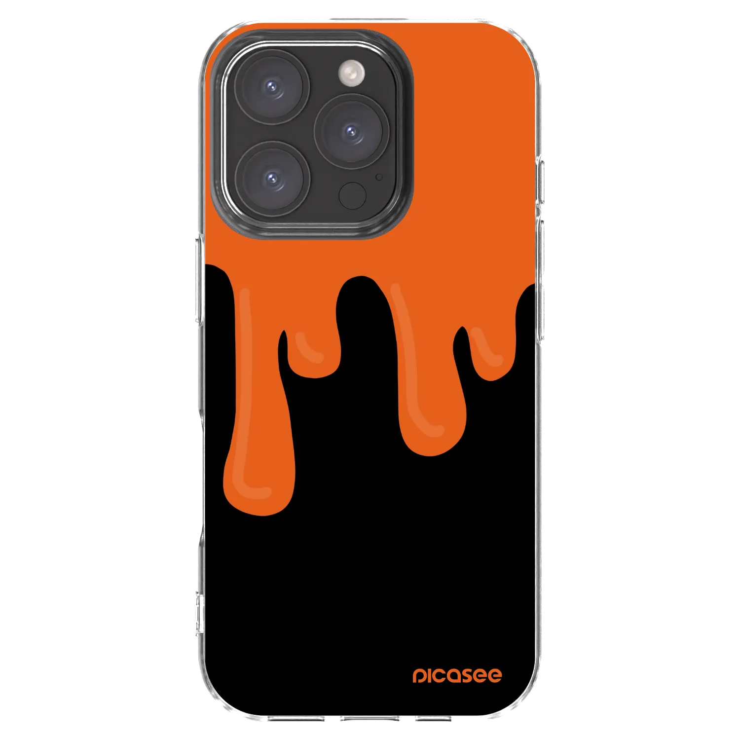 Picasee silikonska prozirna maskica za Apple iPhone 16 Pro - Orange spooky