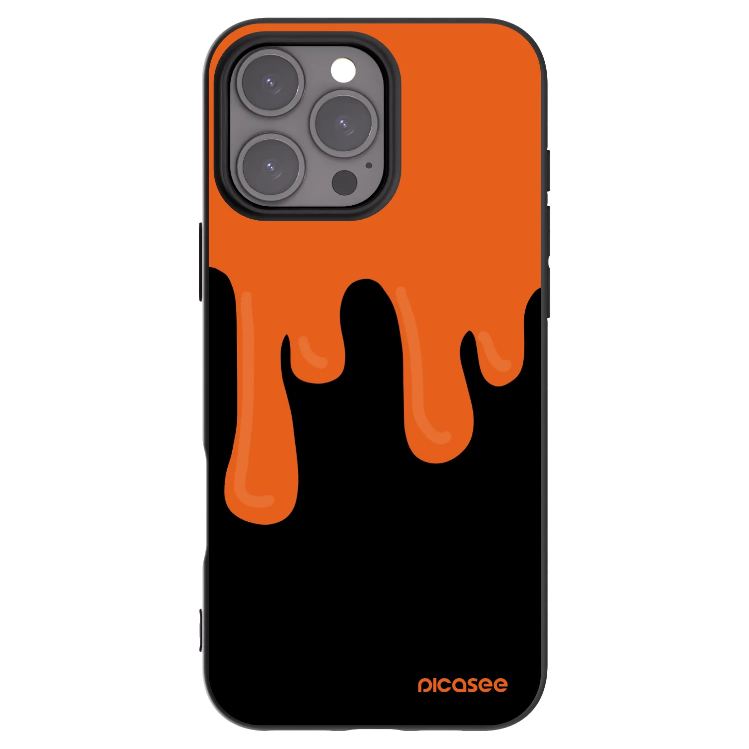 Picasee crna silikonska maskica za Apple iPhone 16 Pro Max - Orange spooky