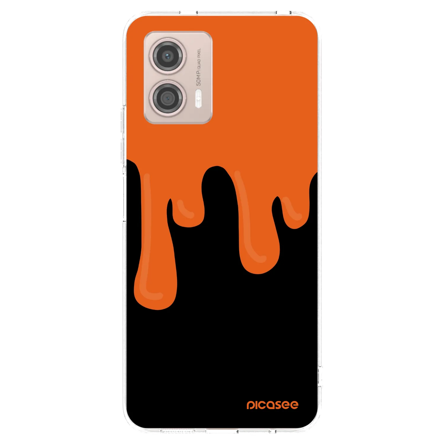 Picasee silikonska prozirna maskica za Motorola Moto G53 5G - Orange spooky