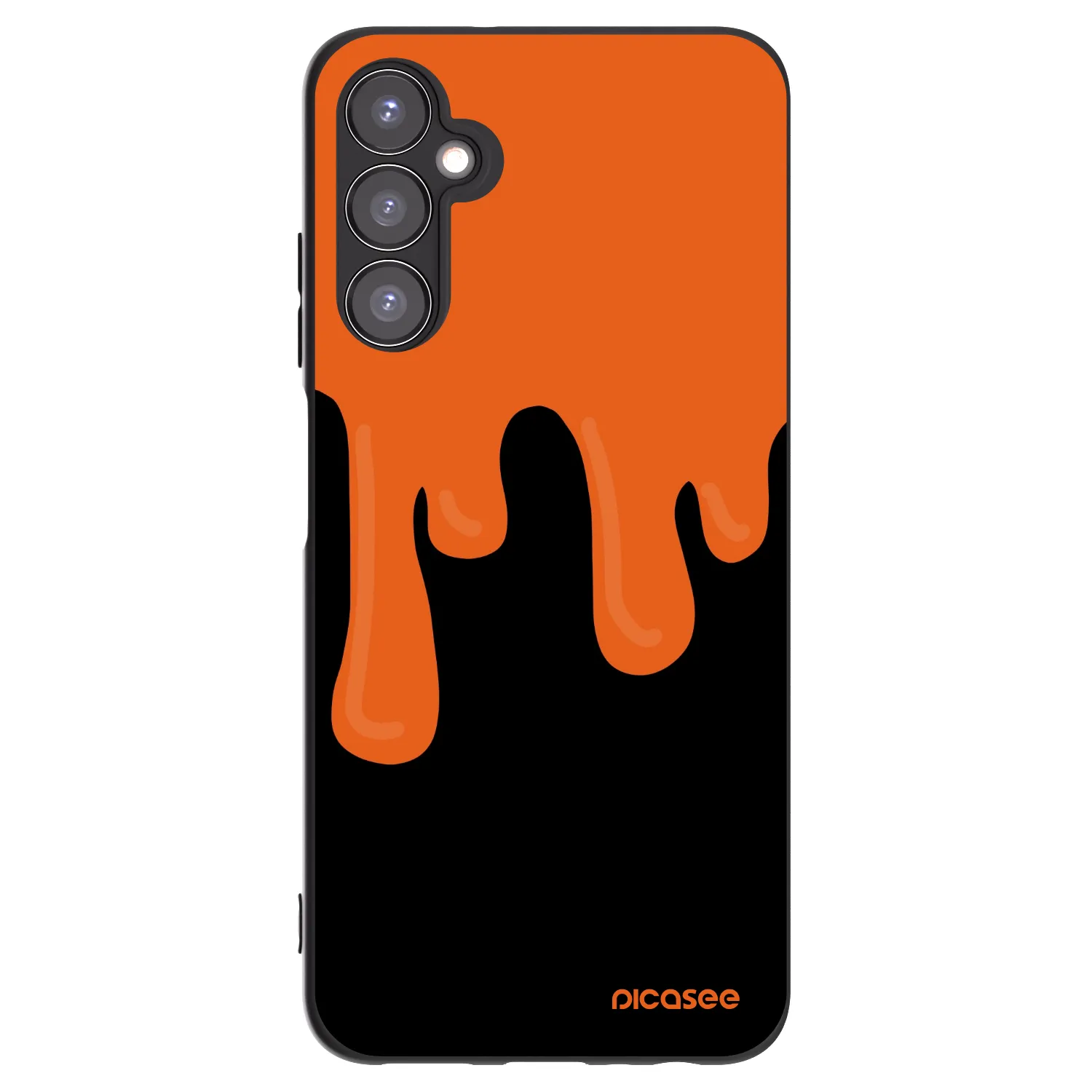 Picasee crna silikonska maskica za Samsung Galaxy A05s A057G - Orange spooky