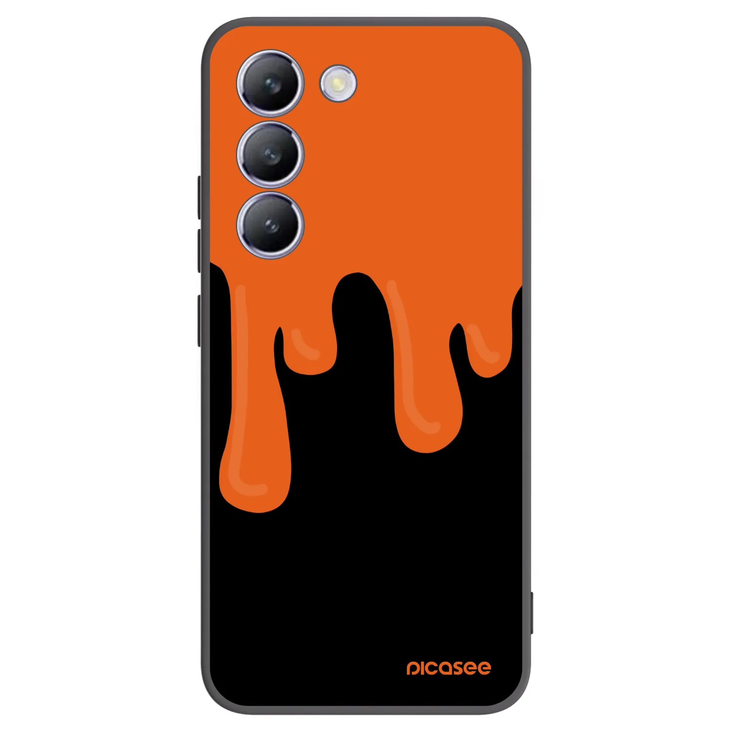 Picasee crna silikonska maskica za Vivo V40 SE 5G - Orange spooky