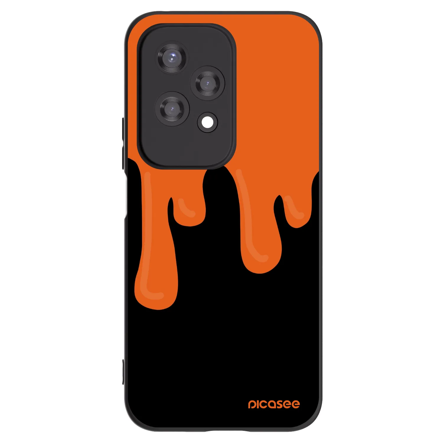 Picasee crna silikonska maskica za Honor 200 Lite - Orange spooky