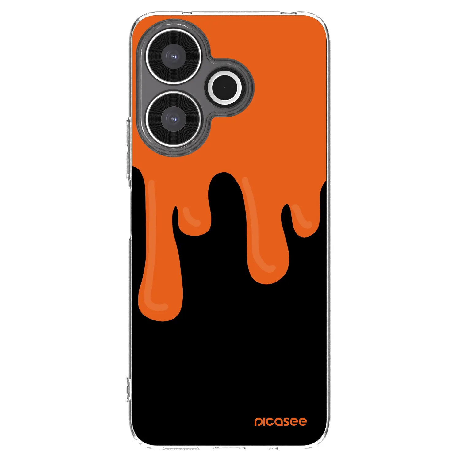 Picasee silikonska prozirna maskica za Xiaomi Redmi 13 4G - Orange spooky