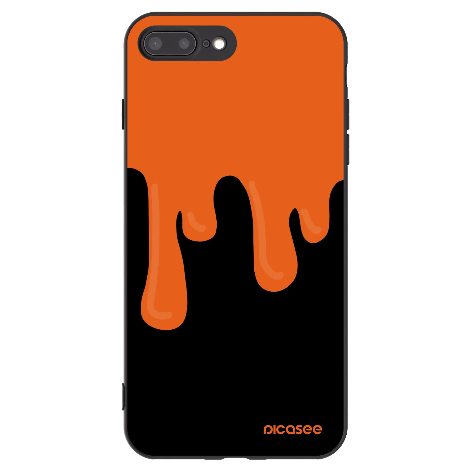 Picasee crna silikonska maskica za Apple iPhone 8 Plus - Orange spooky