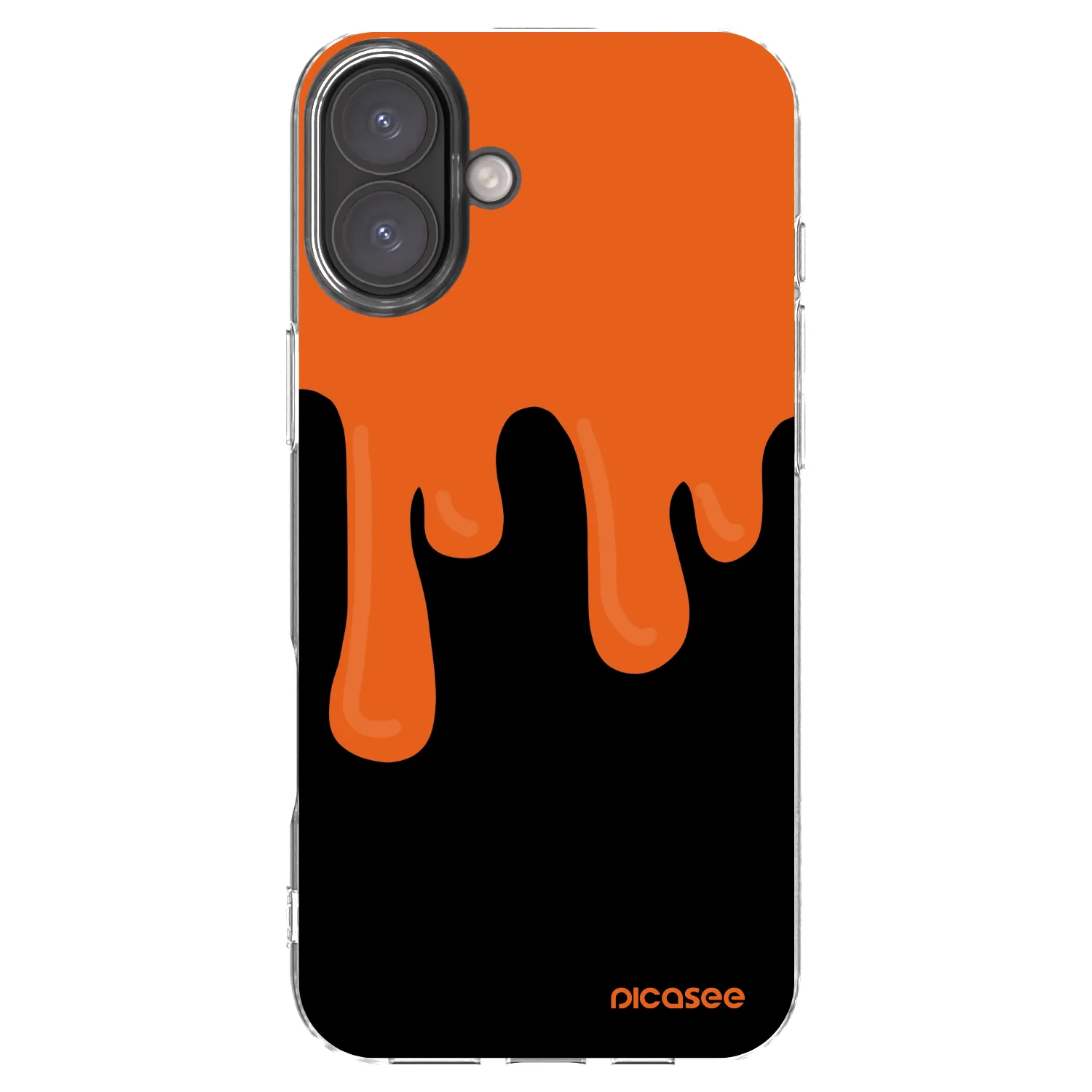 Picasee silikonska prozirna maskica za Apple iPhone 16 Plus - Orange spooky