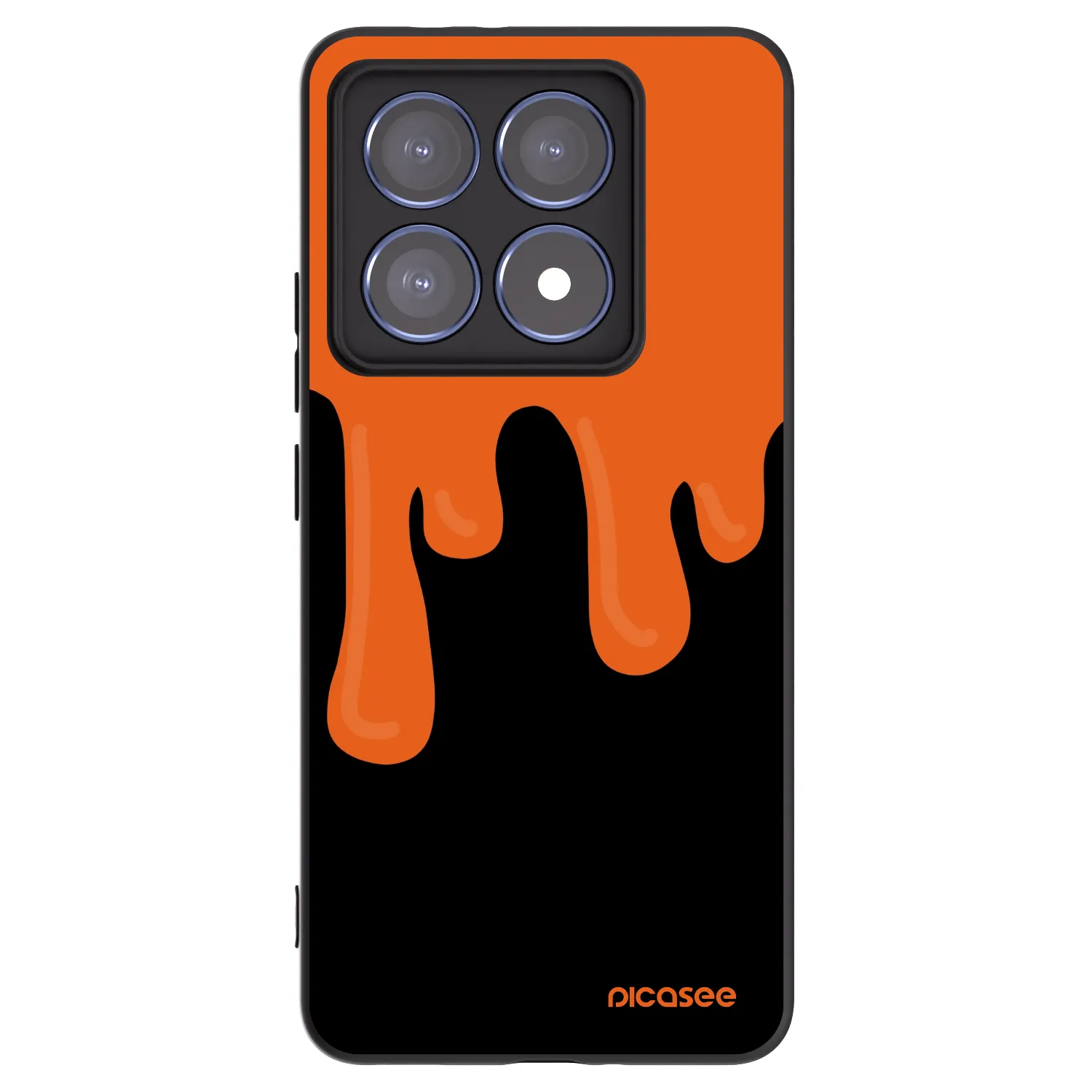 Picasee crna silikonska maskica za Xiaomi 14T Pro - Orange spooky