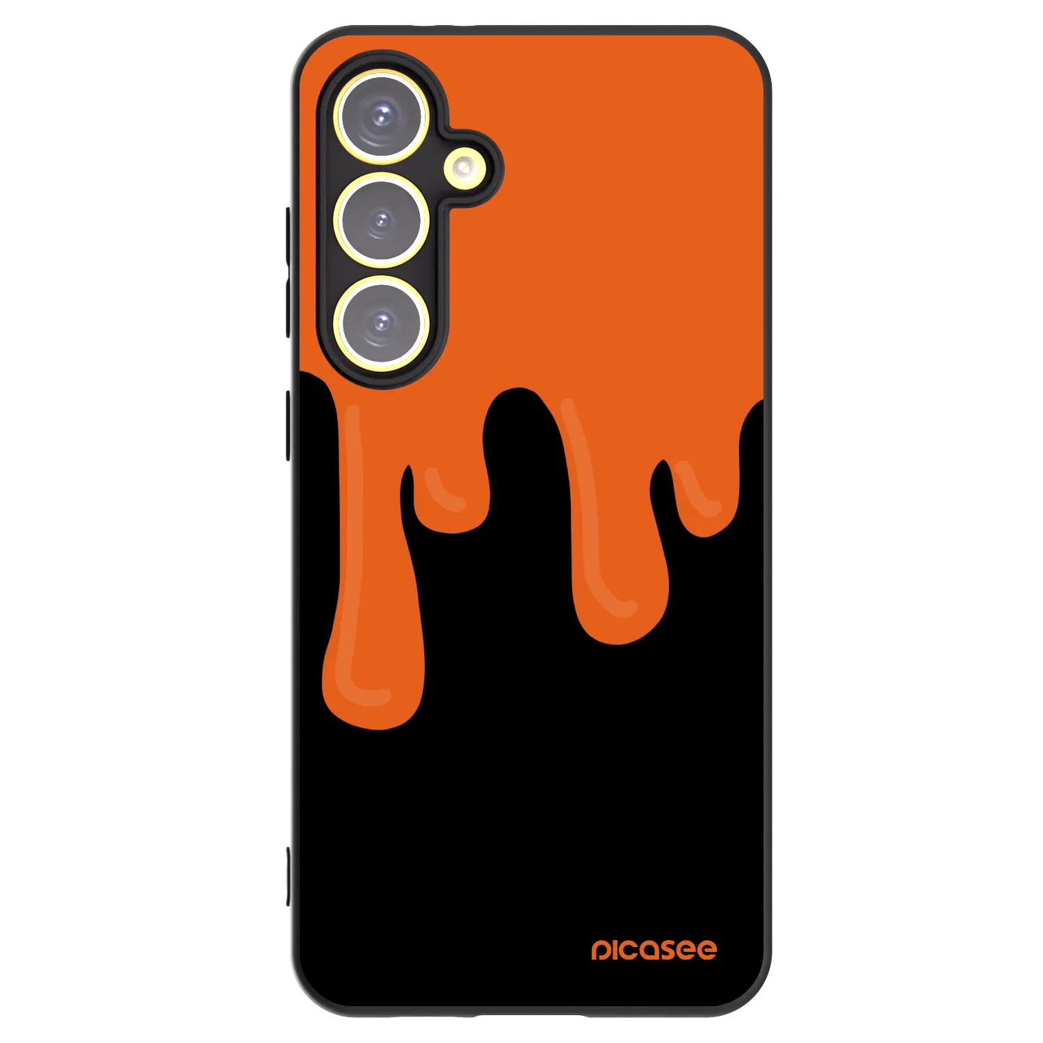 Picasee crna silikonska maskica za Samsung Galaxy S24 FE S721B - Orange spooky