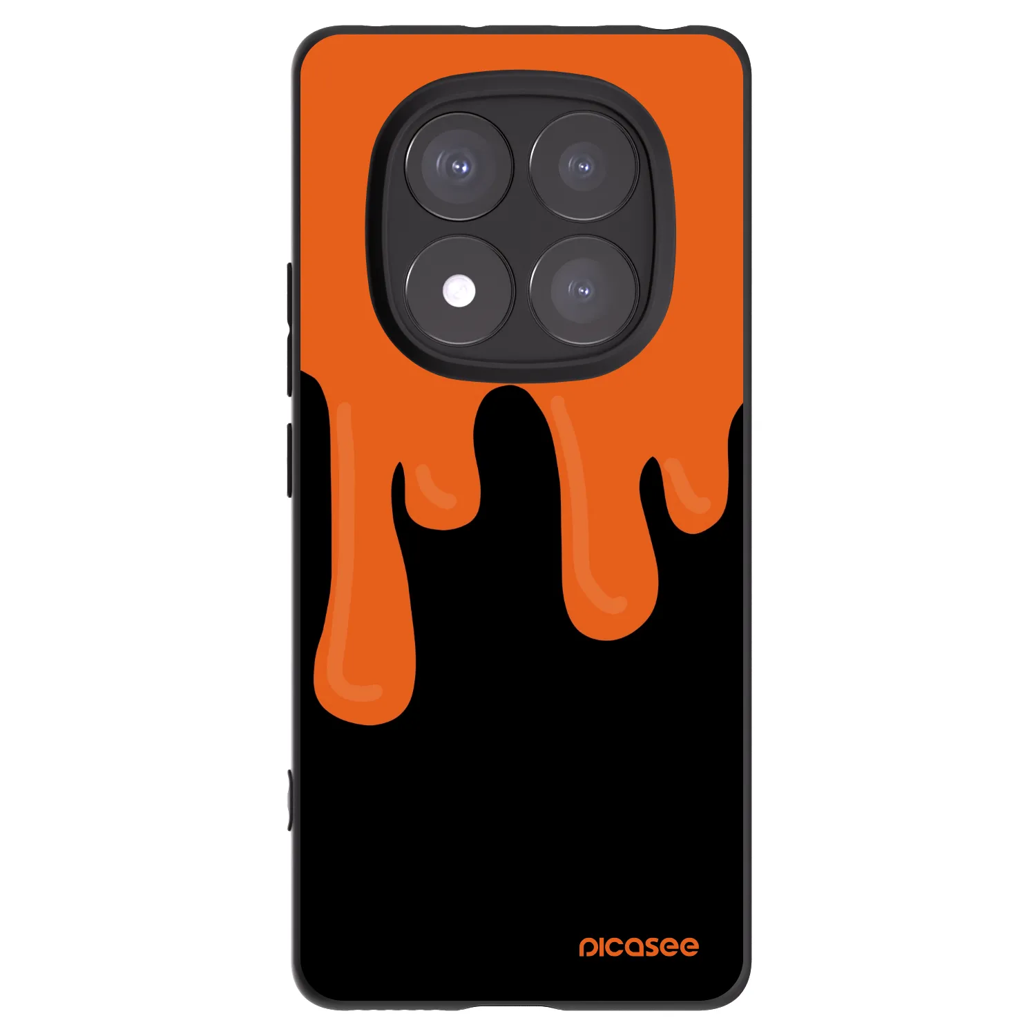 Picasee crna silikonska maskica za Xiaomi Redmi Note 14 Pro 5G - Orange spooky