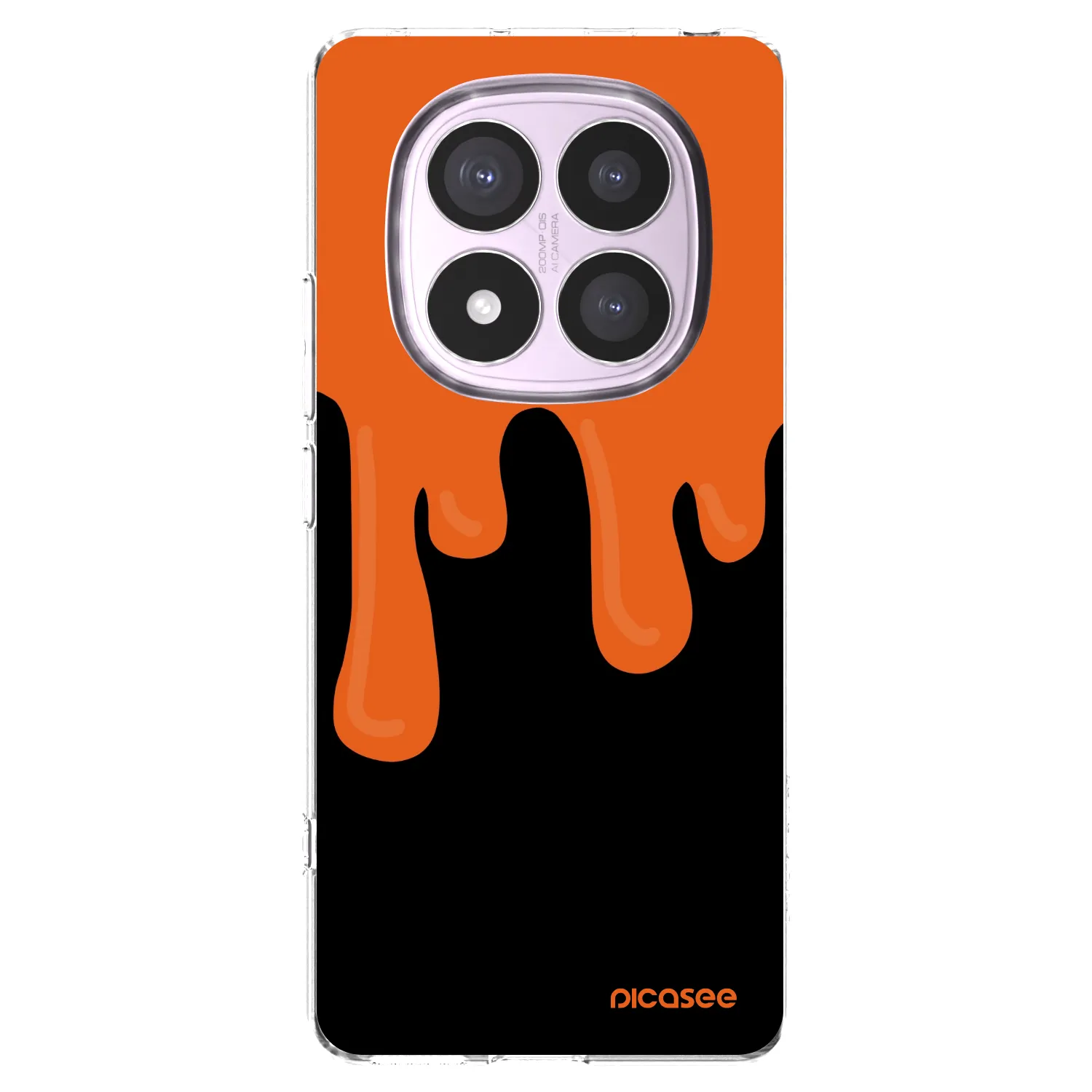 Picasee silikonska prozirna maskica za Xiaomi Redmi Note 14 Pro 5G - Orange spooky