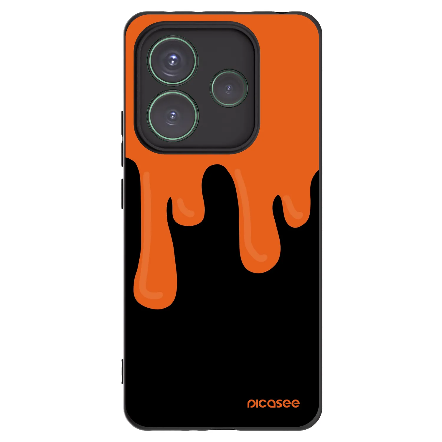 Picasee crna silikonska maskica za Xiaomi Redmi Note 14 5G - Orange spooky