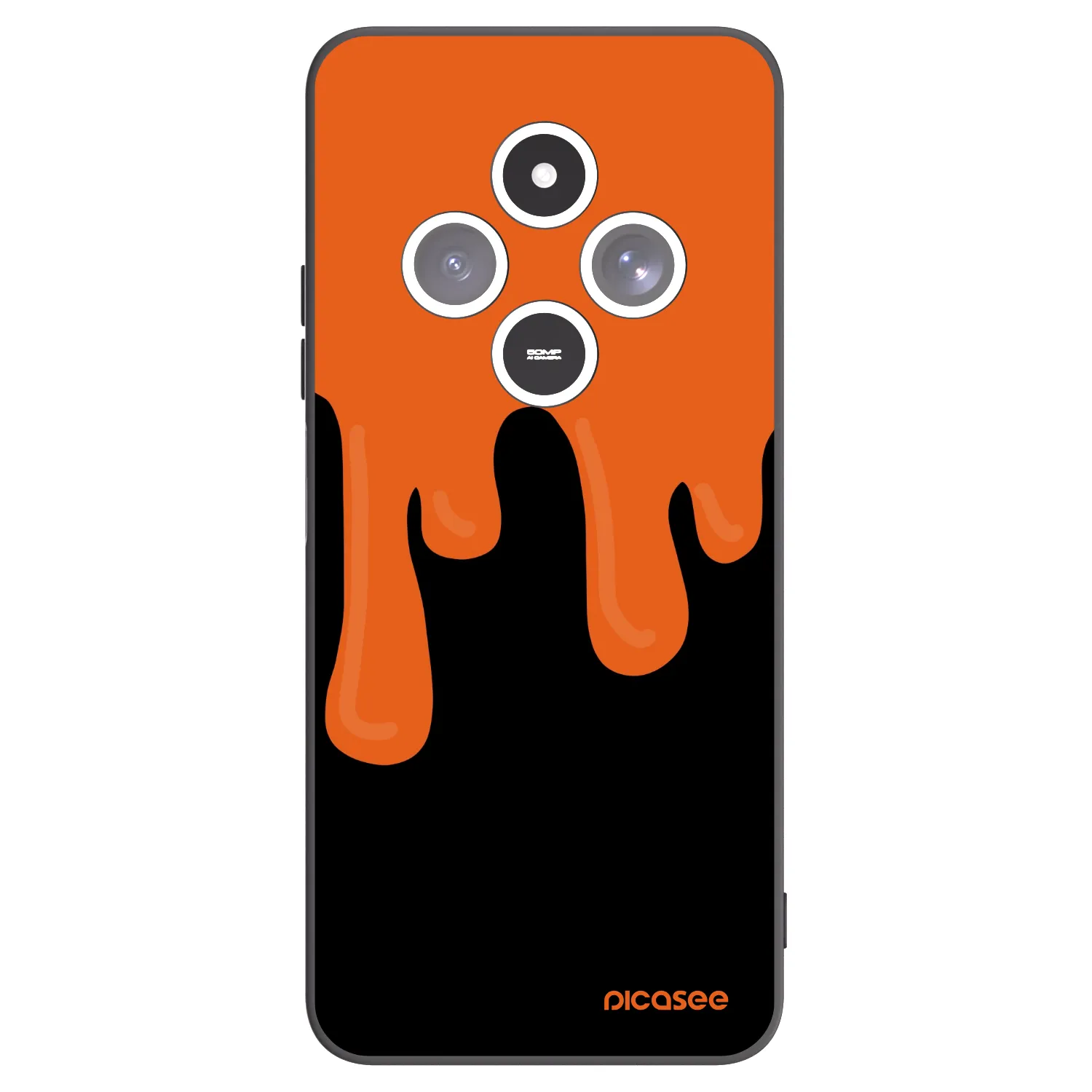 Picasee crna silikonska maskica za Xiaomi Redmi 14C - Orange spooky
