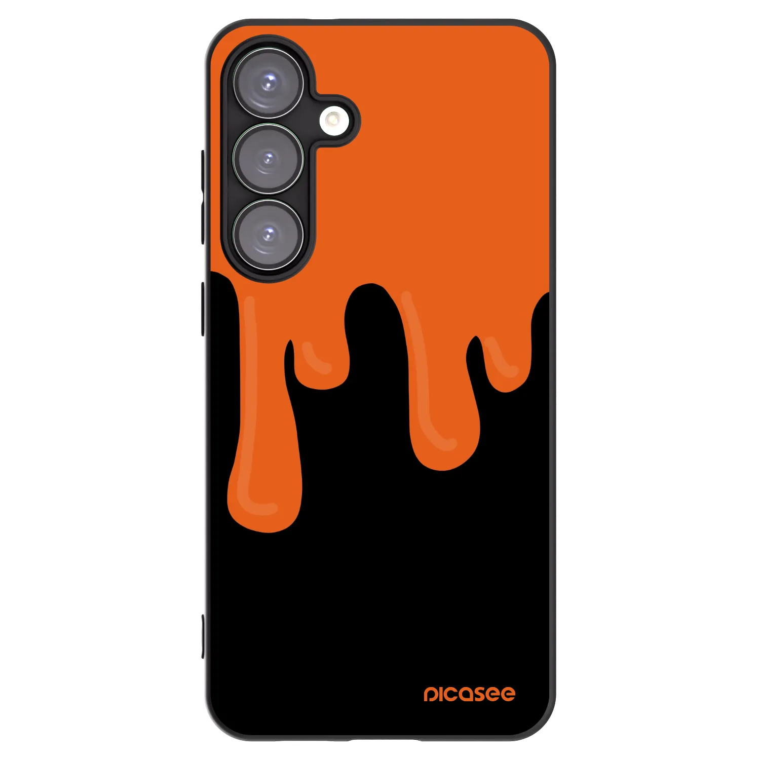 Picasee crna silikonska maskica za Samsung Galaxy S25+ 5G - Orange spooky