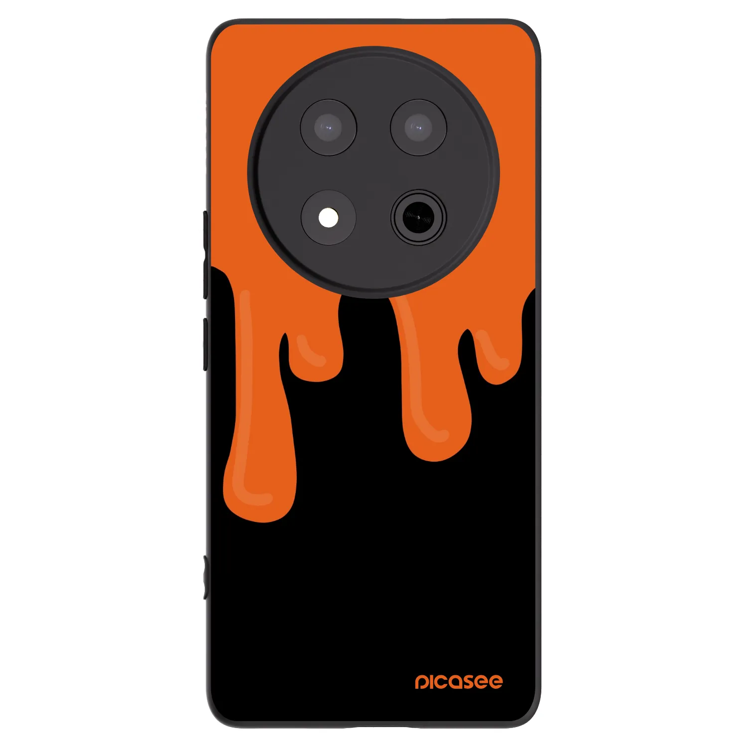 Picasee crna silikonska maskica za Honor Magic7 Lite 5G - Orange spooky