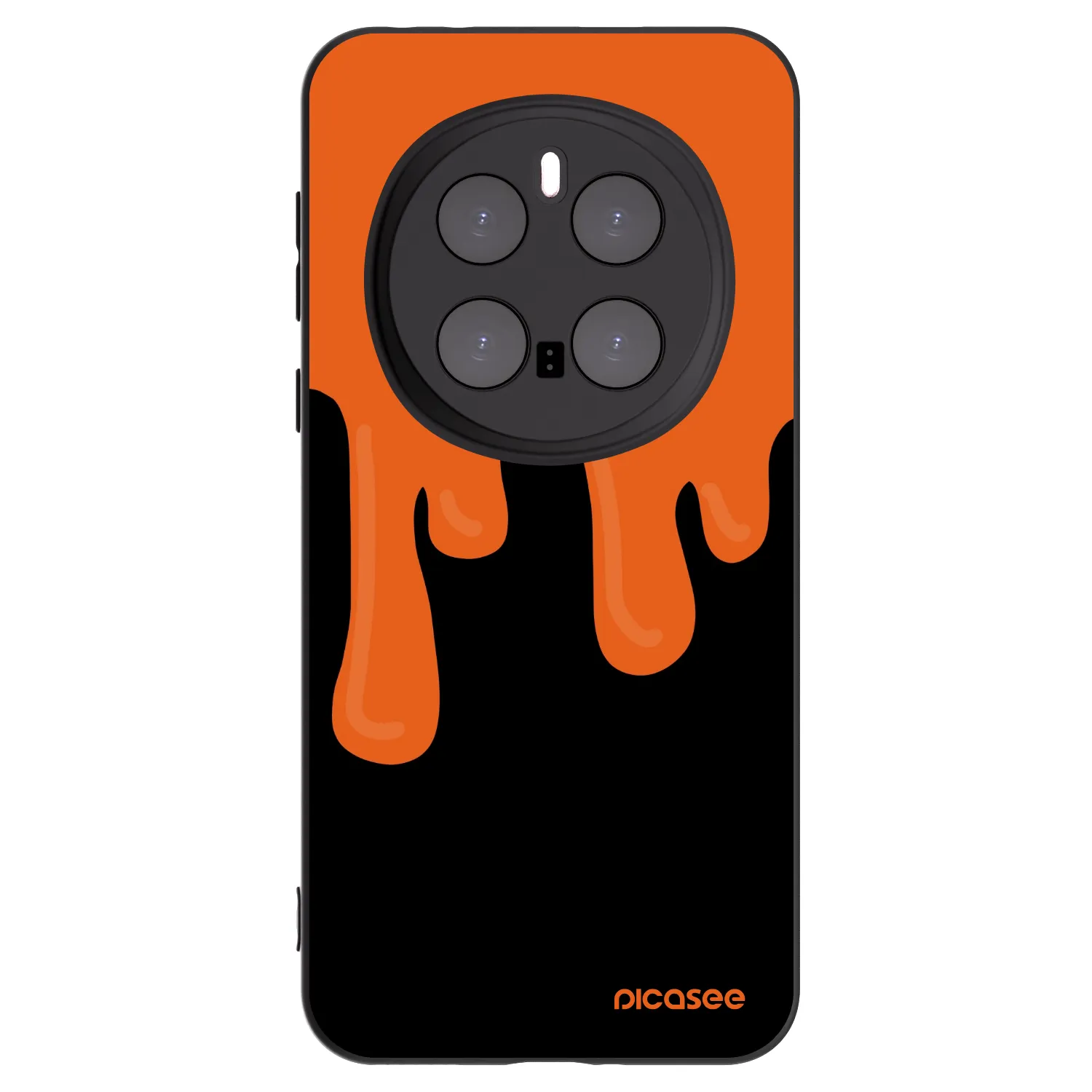 Picasee crna silikonska maskica za Honor Magic7 Pro 5G - Orange spooky