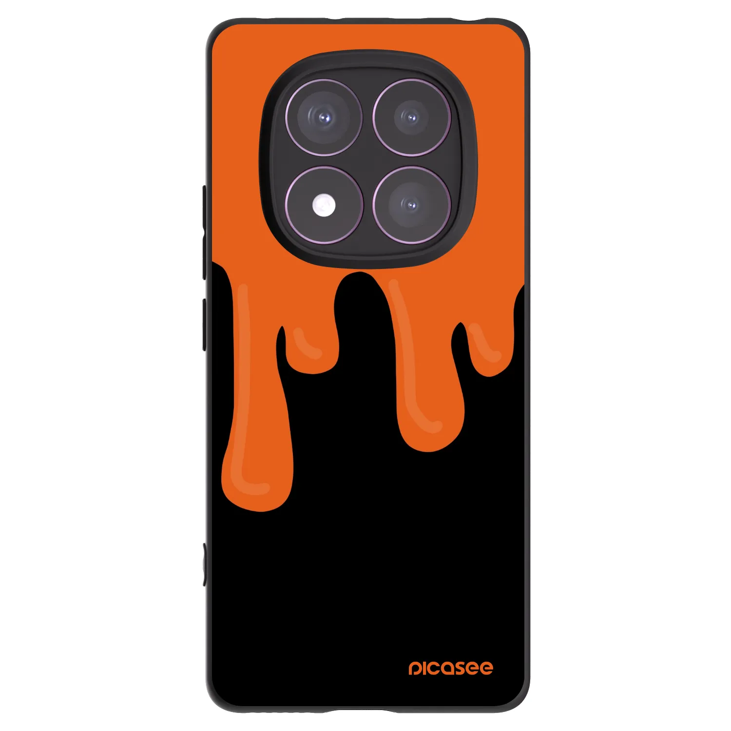 Picasee crna silikonska maskica za Xiaomi Redmi Note 14 Pro 4G - Orange spooky
