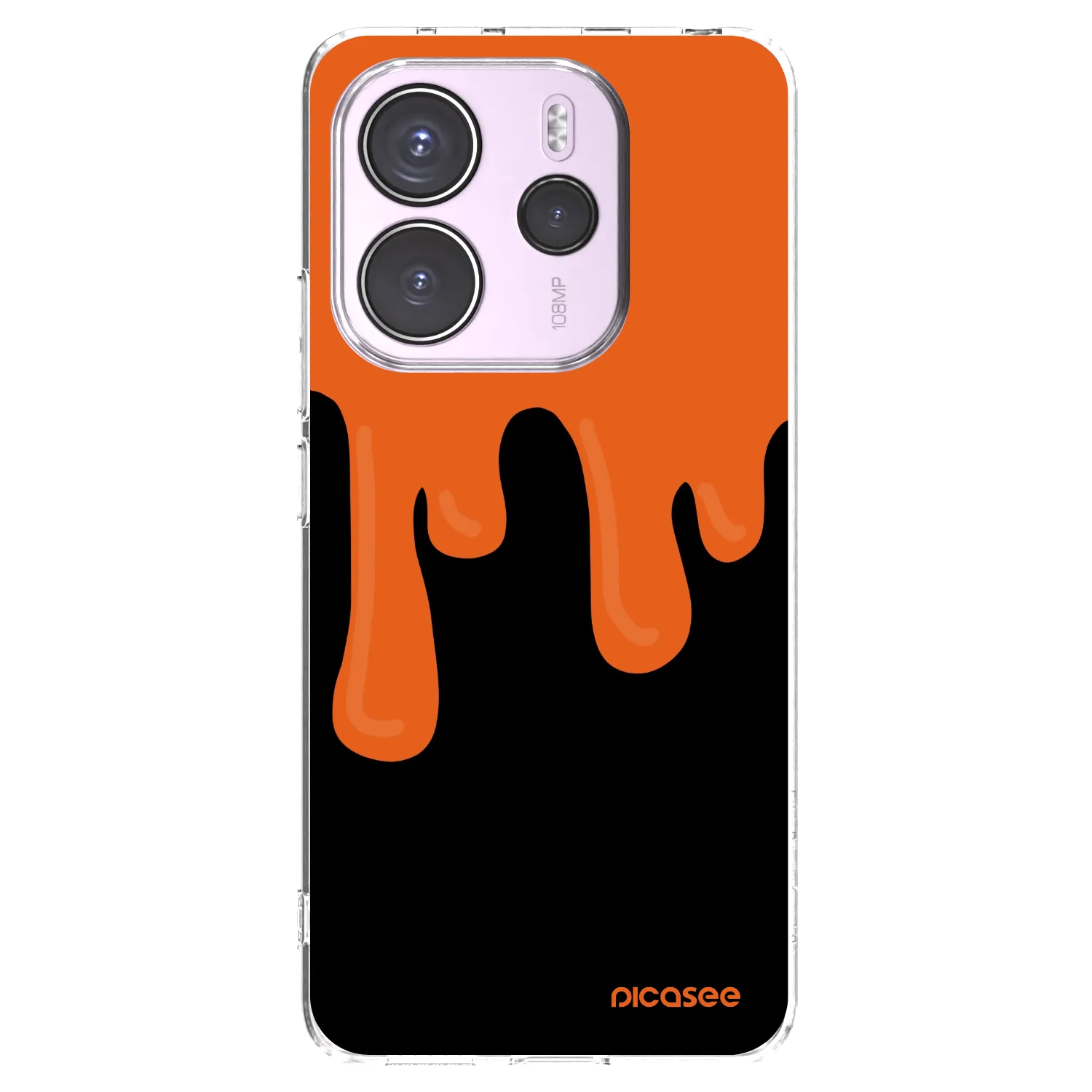 Picasee silikonska prozirna maskica za Xiaomi Redmi Note 14 4G - Orange spooky