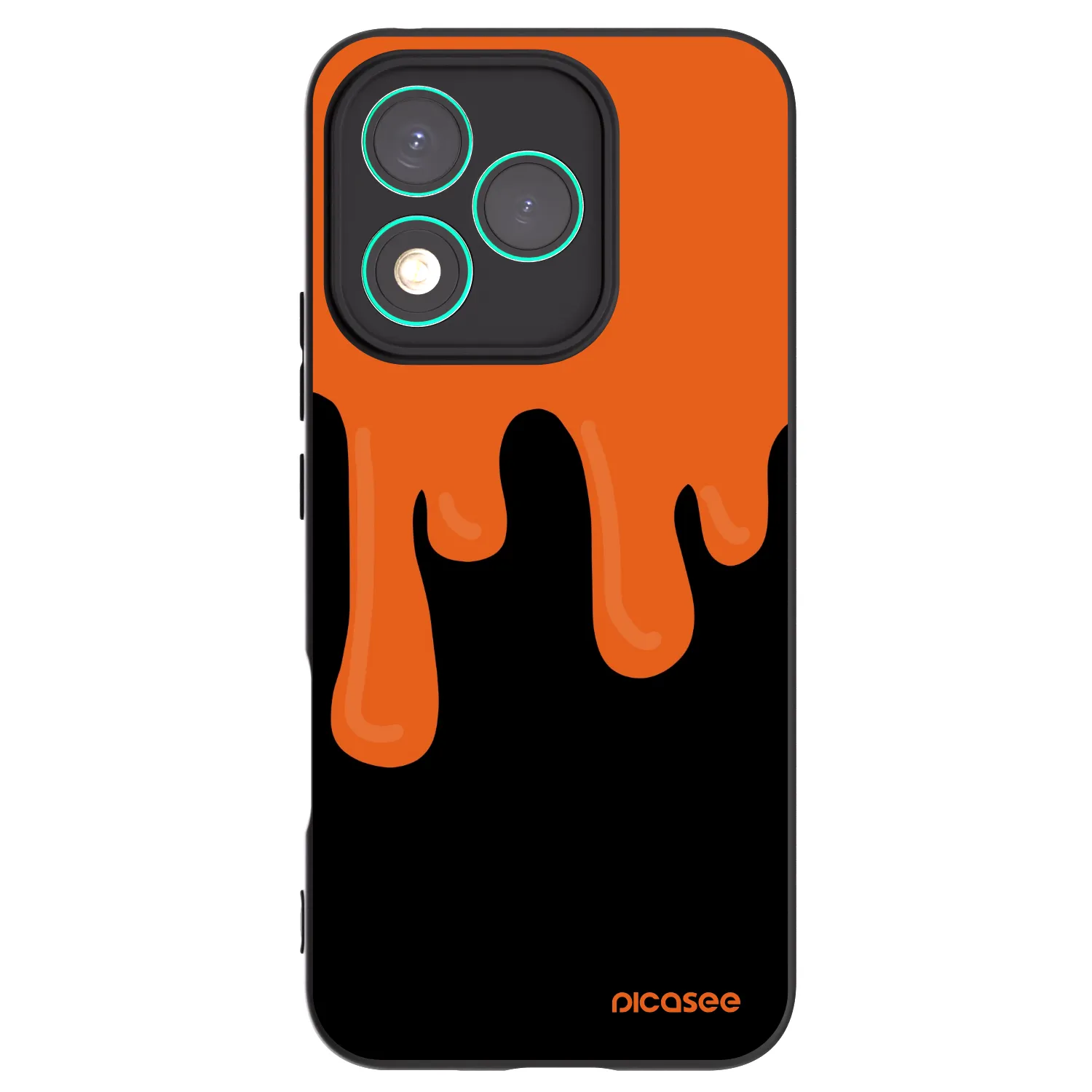 Picasee crna silikonska maskica za Honor 400 Lite 5G - Orange spooky
