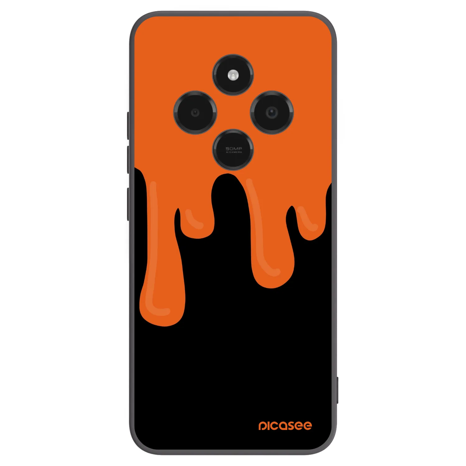Picasee crna silikonska maskica za Xiaomi Poco C75 - Orange spooky