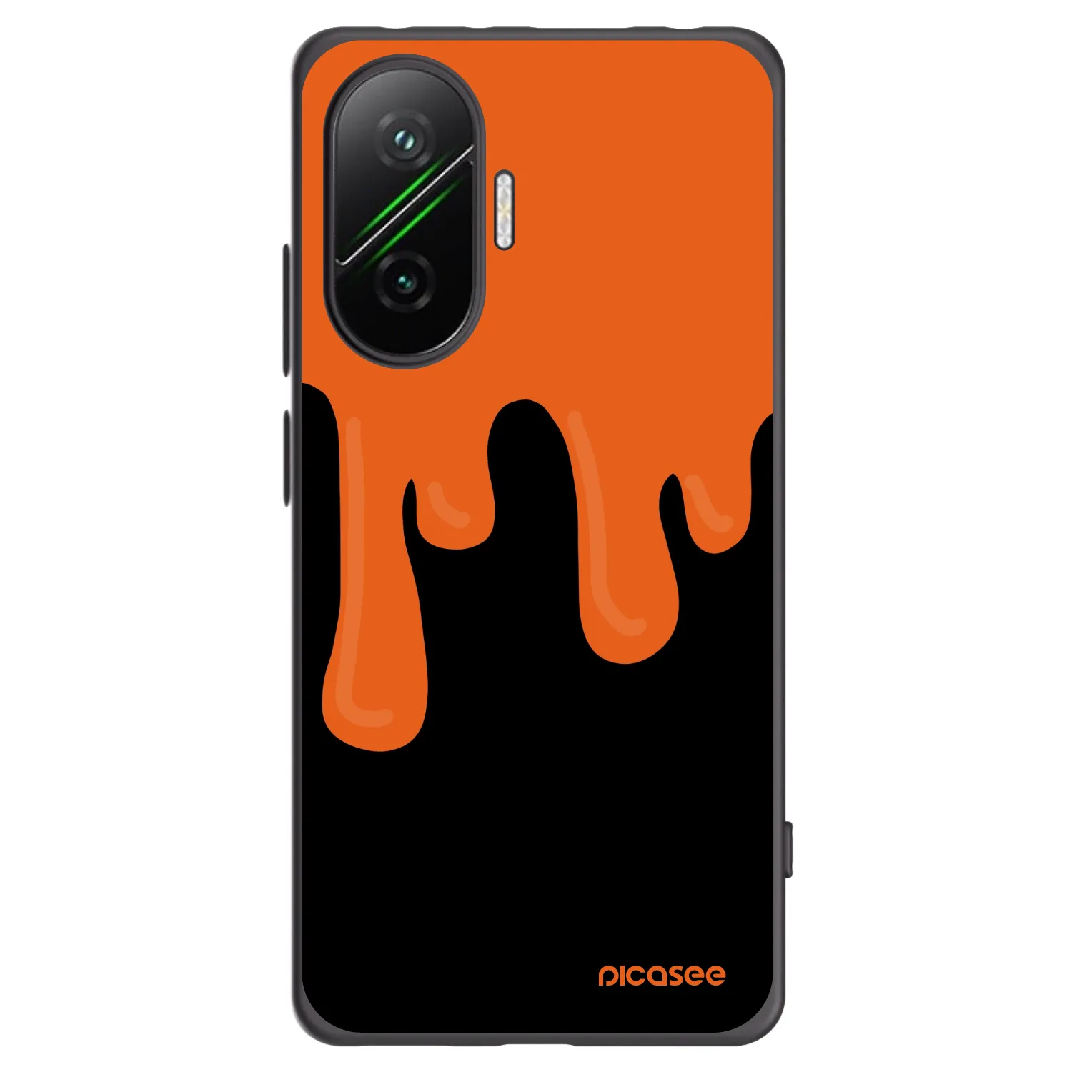Picasee crna silikonska maskica za Xiaomi Poco F7 5G - Orange spooky