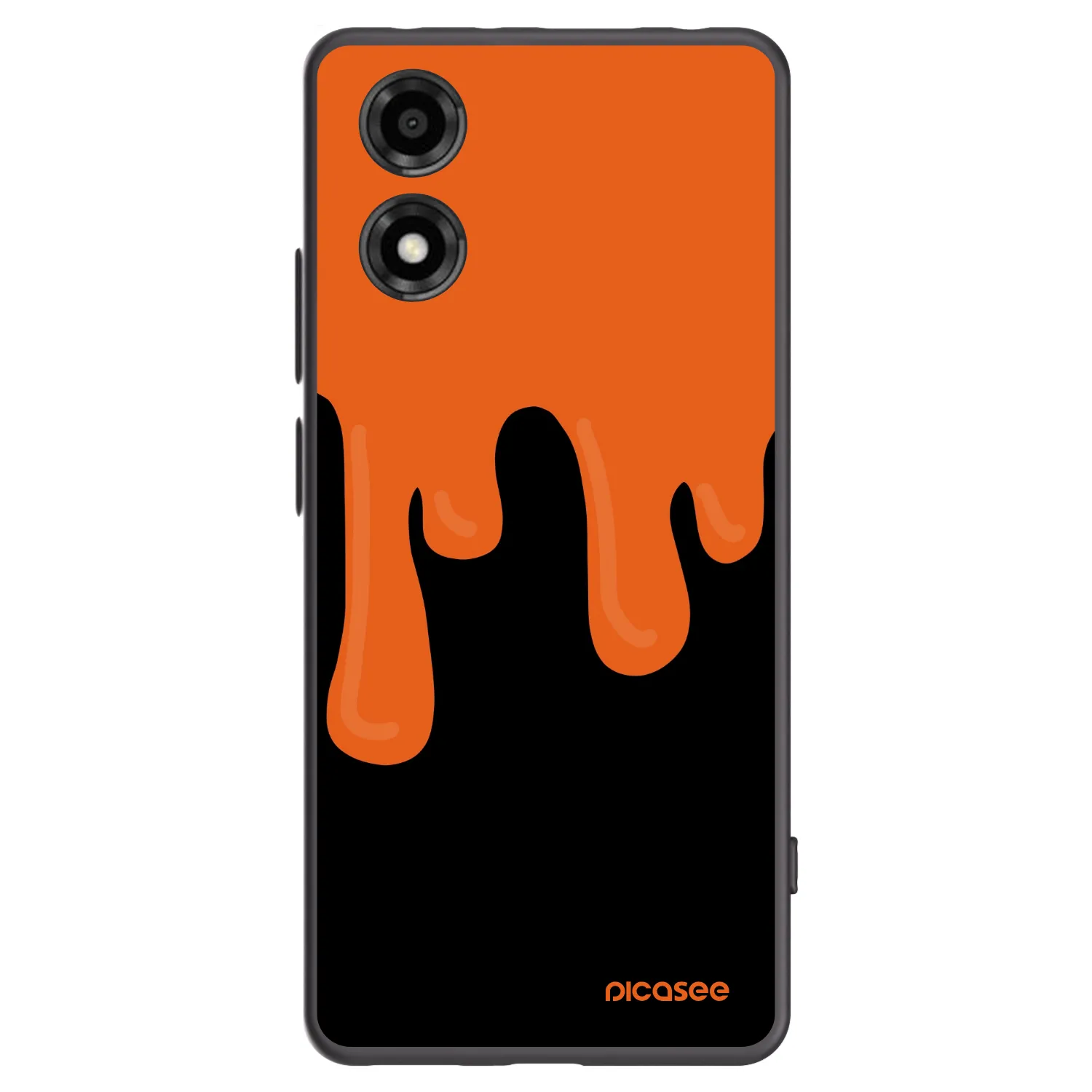 Picasee crna silikonska maskica za Motorola Moto E14 - Orange spooky