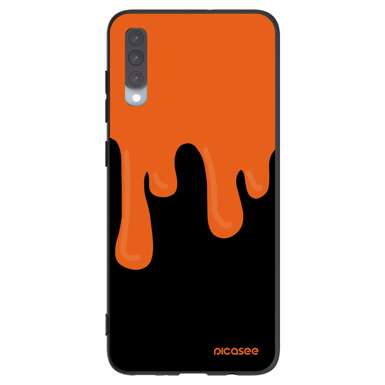 Picasee crna silikonska maskica za Samsung Galaxy A70 A705F - Orange spooky
