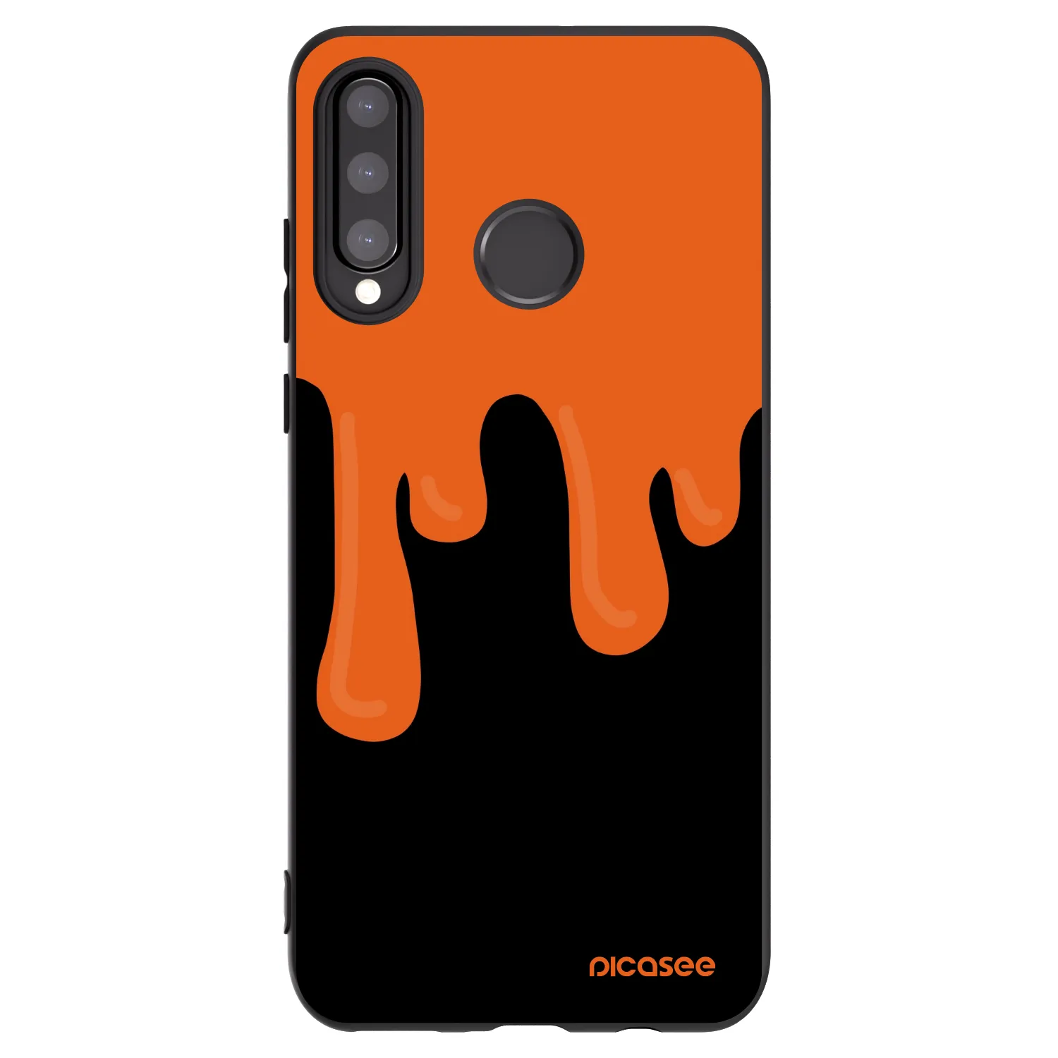Picasee crna silikonska maskica za Huawei P30 Lite - Orange spooky