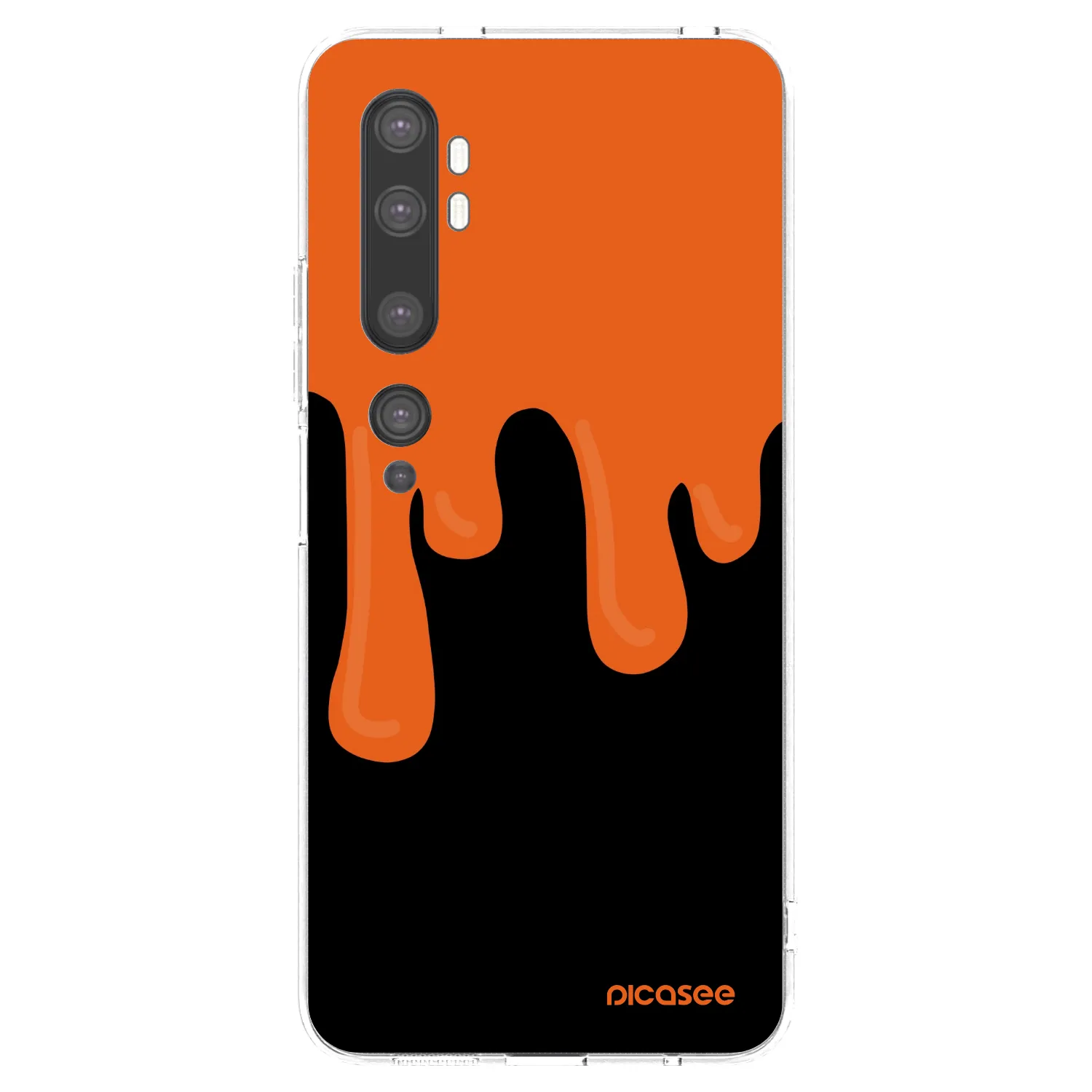 Picasee silikonska prozirna maskica za Xiaomi Mi Note 10 (Pro) - Orange spooky