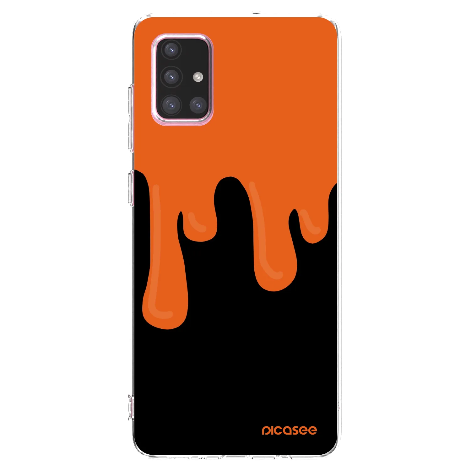 Picasee silikonska prozirna maskica za Samsung Galaxy A71 A715F - Orange spooky