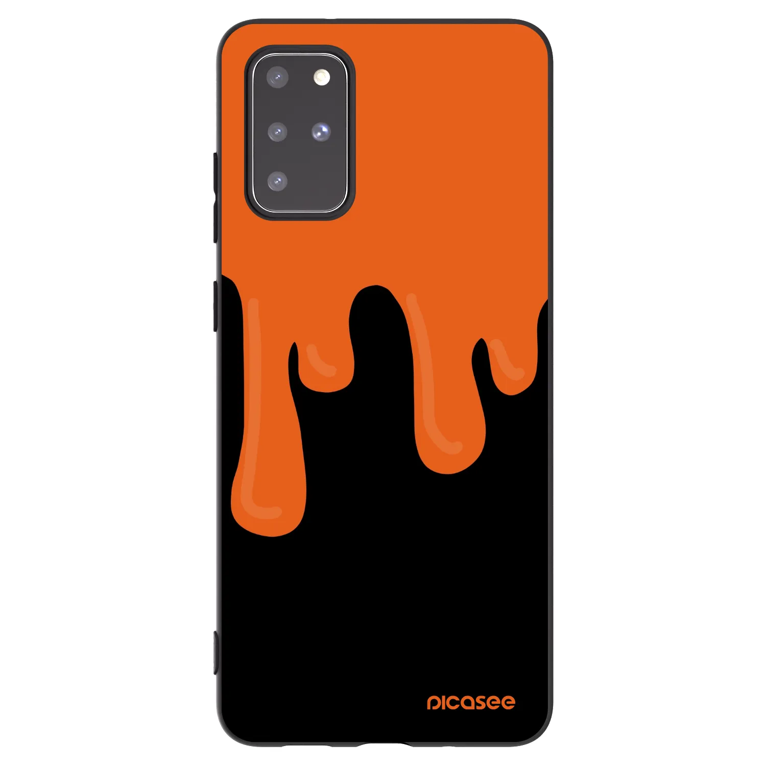 Picasee crna silikonska maskica za Samsung Galaxy S20+ G985F - Orange spooky