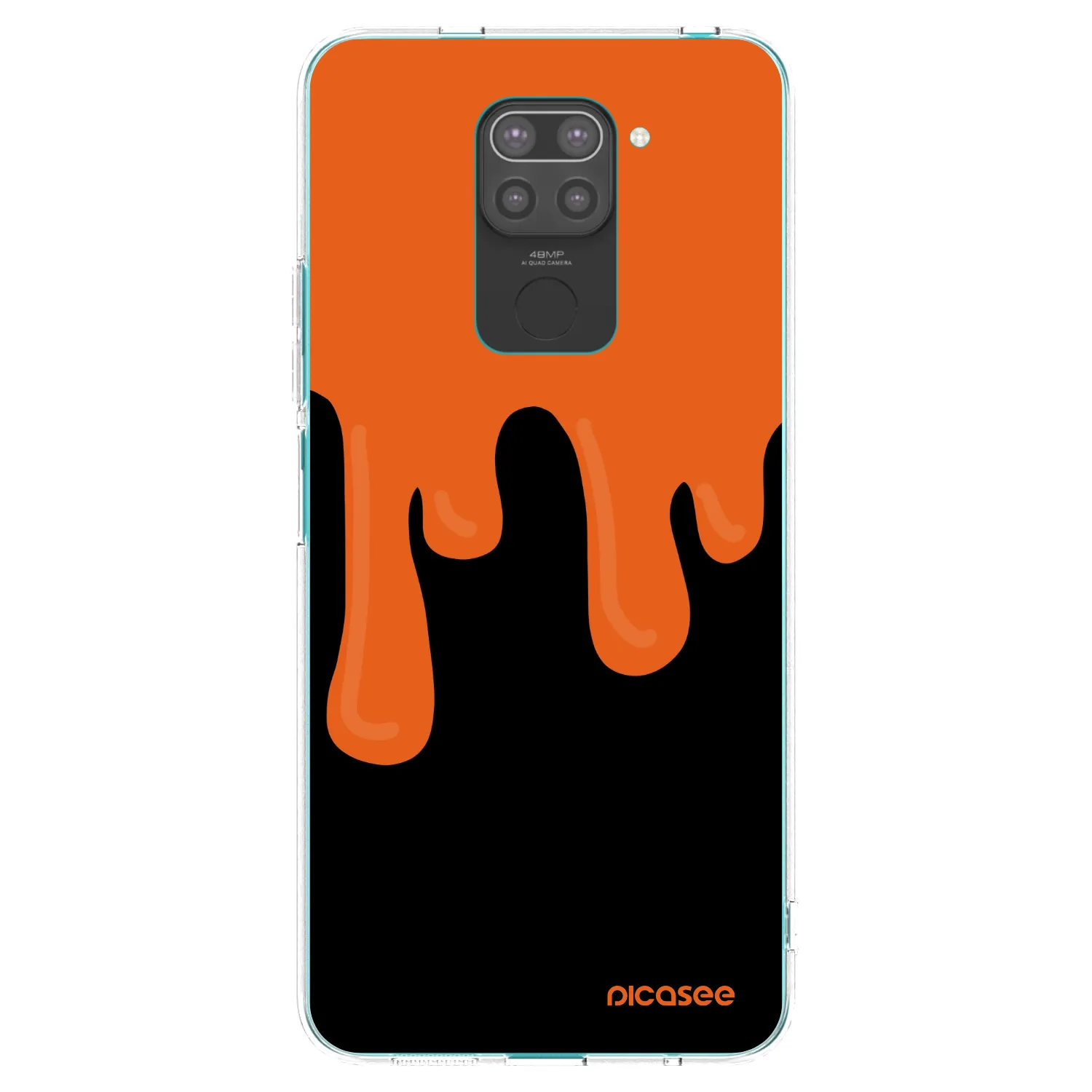Picasee crna silikonska maskica za Xiaomi Redmi Note 9 - Orange spooky